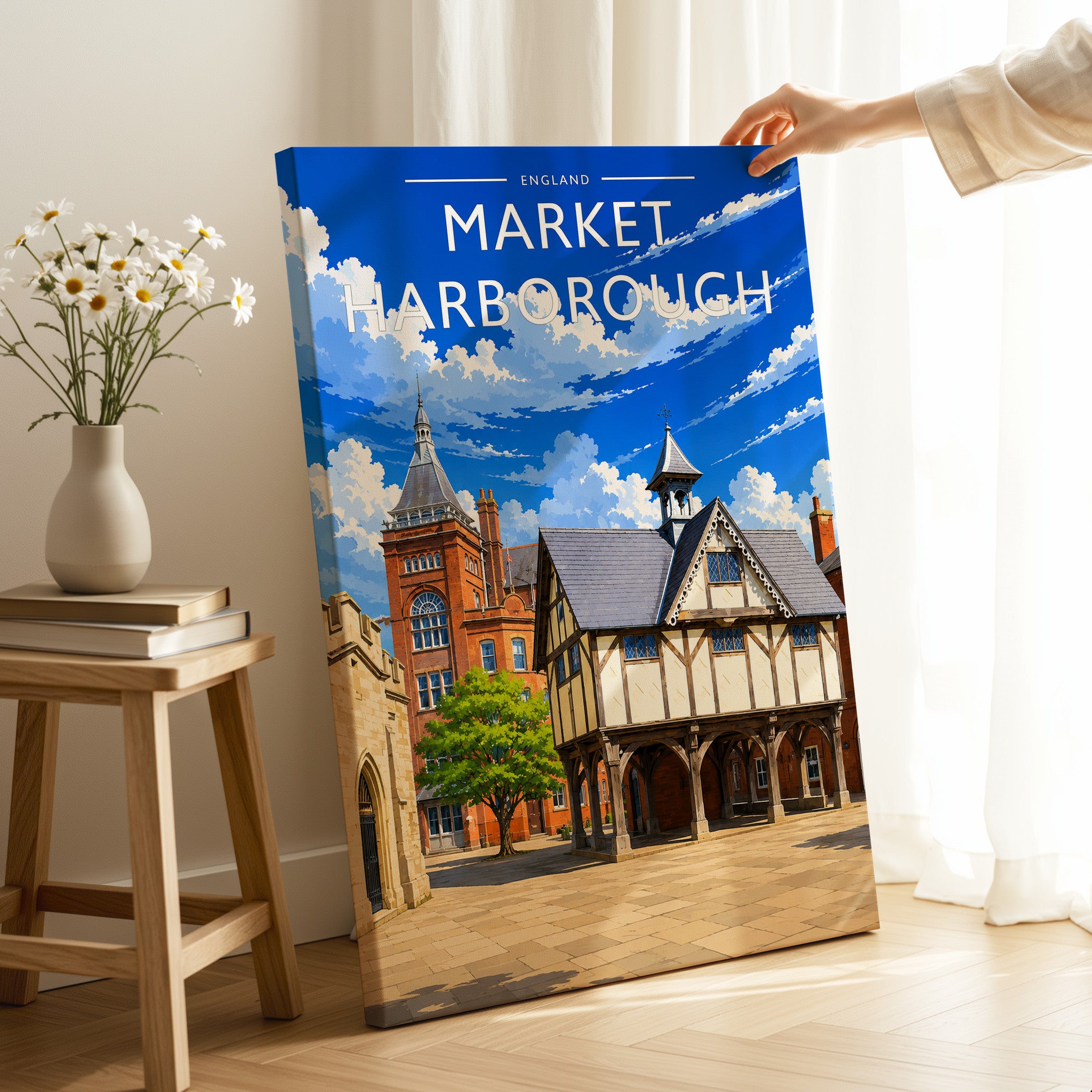 Market Harborough #2 Travel Poster as a gallery-wrapped canvas