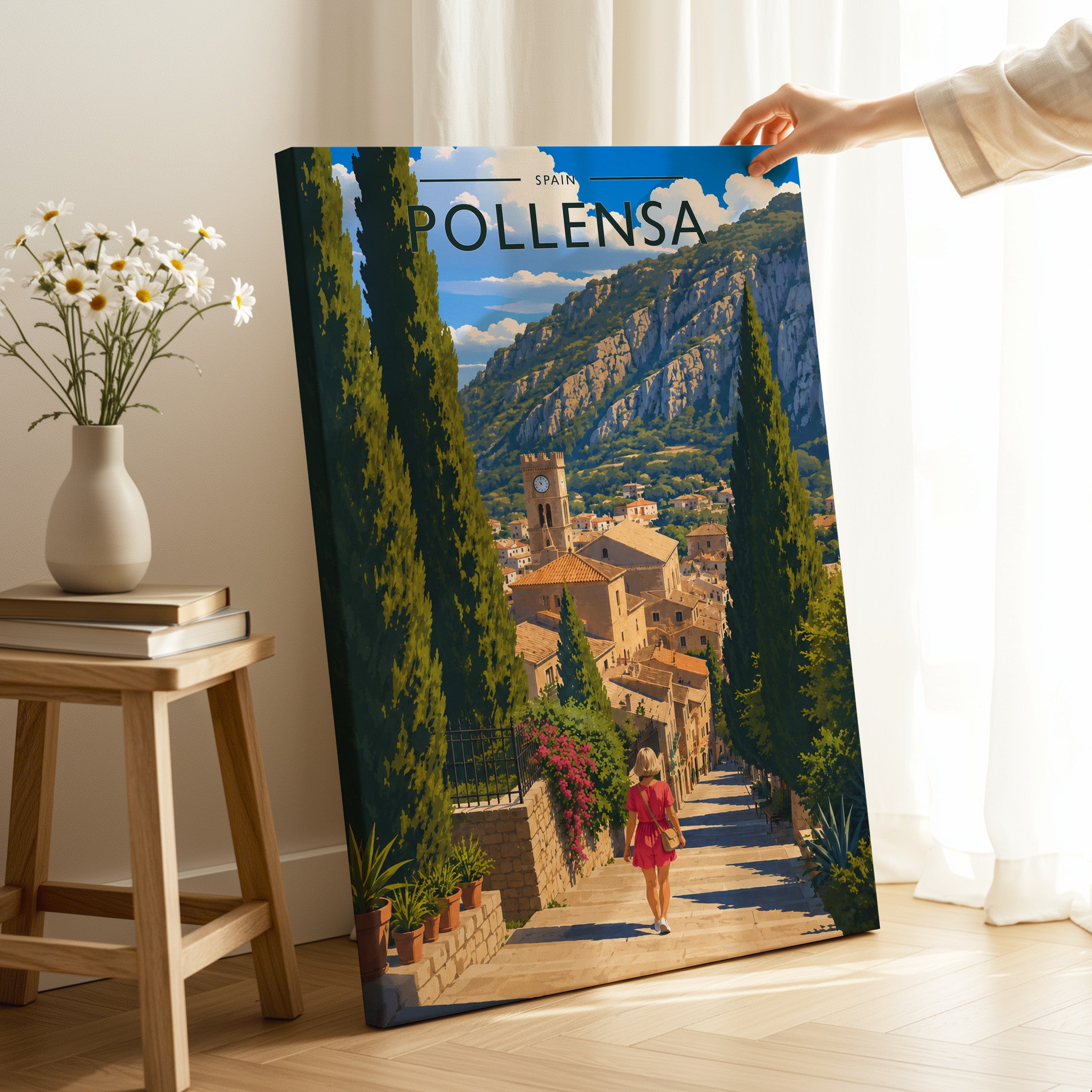 Pollensa #2 Travel Poster as a gallery-wrapped canvas