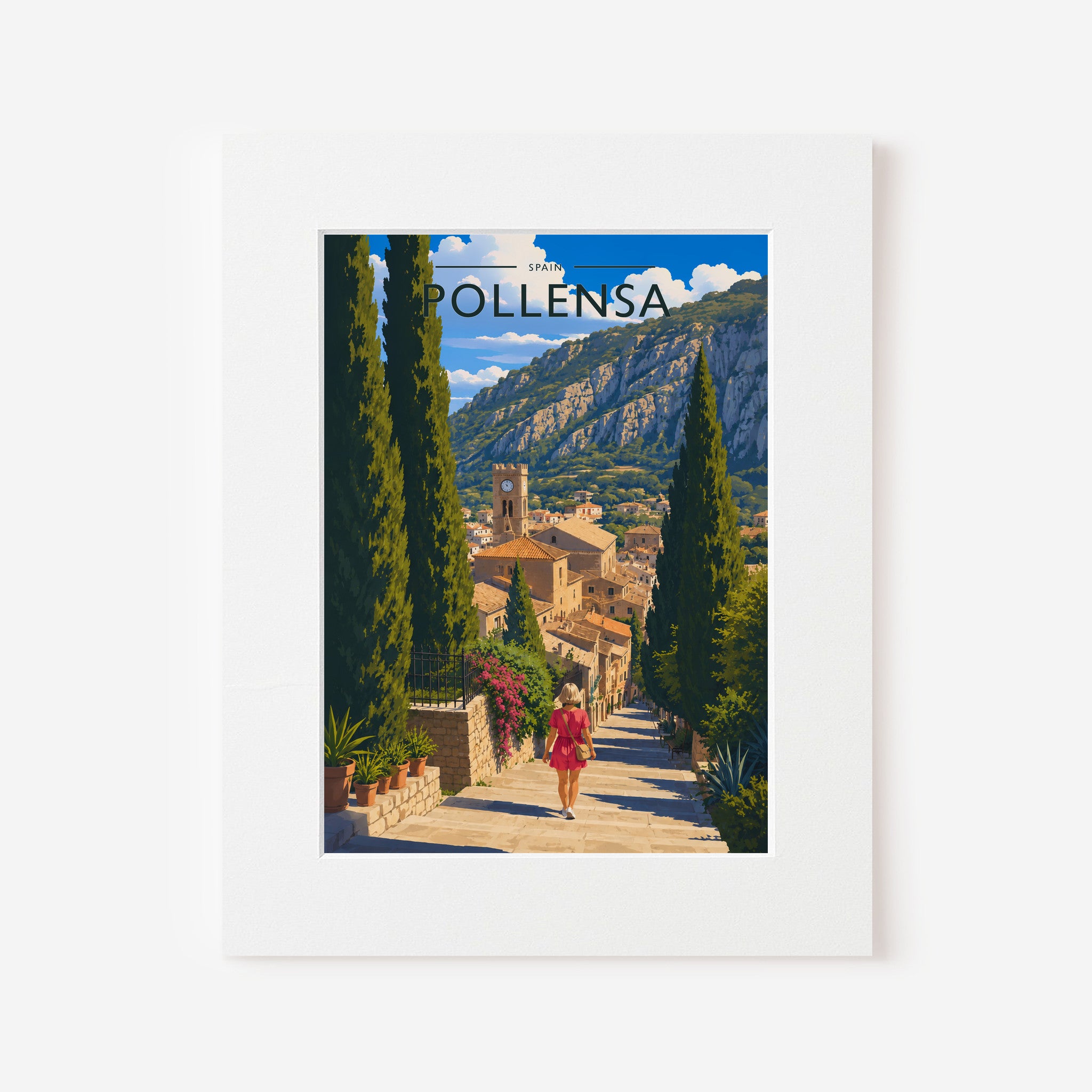Pollensa #2 Travel Poster in a white mount
