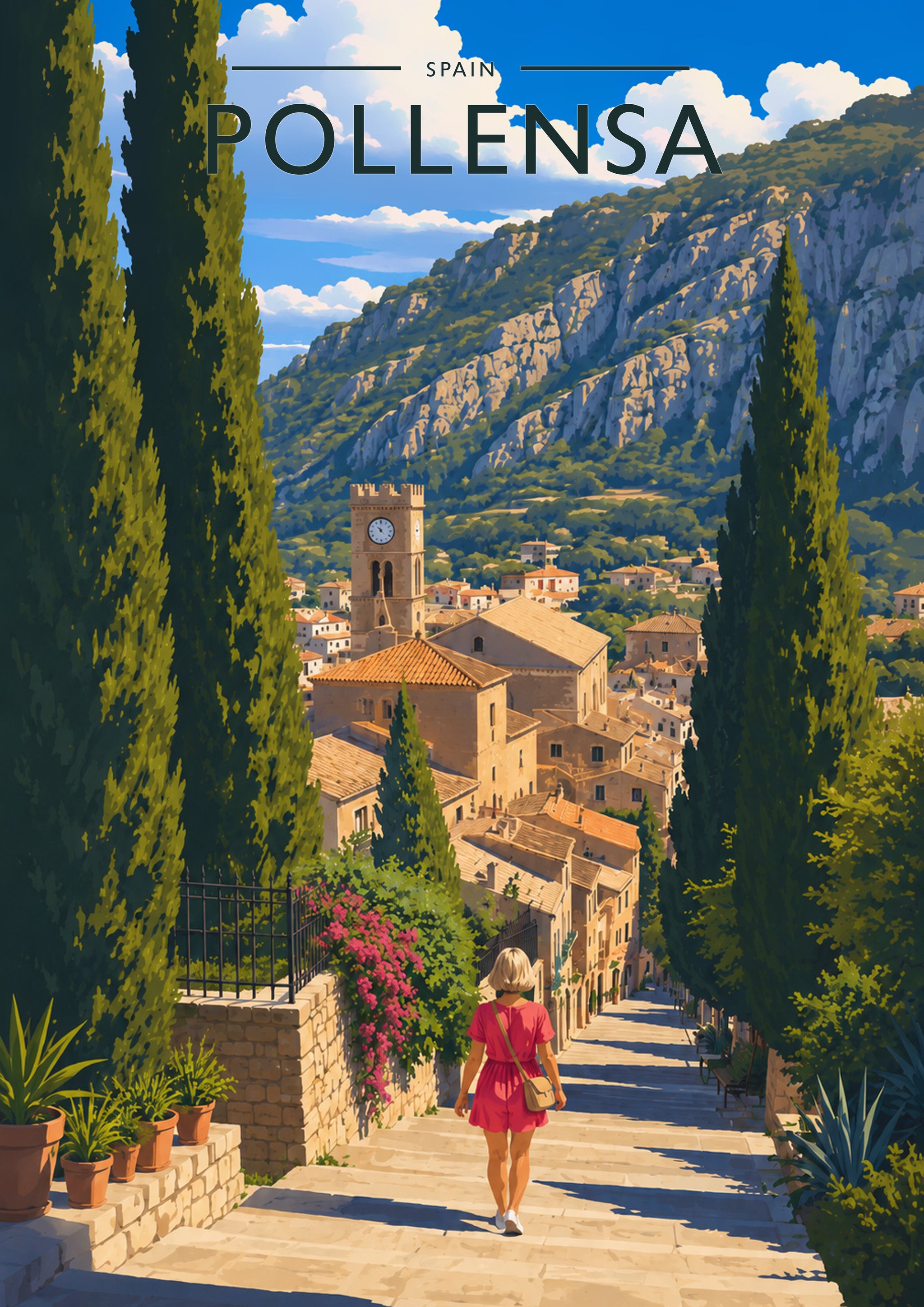 Pollensa #2 Travel Poster - A4 travel poster print