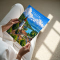Thun Travel Poster - A4 print held in hand