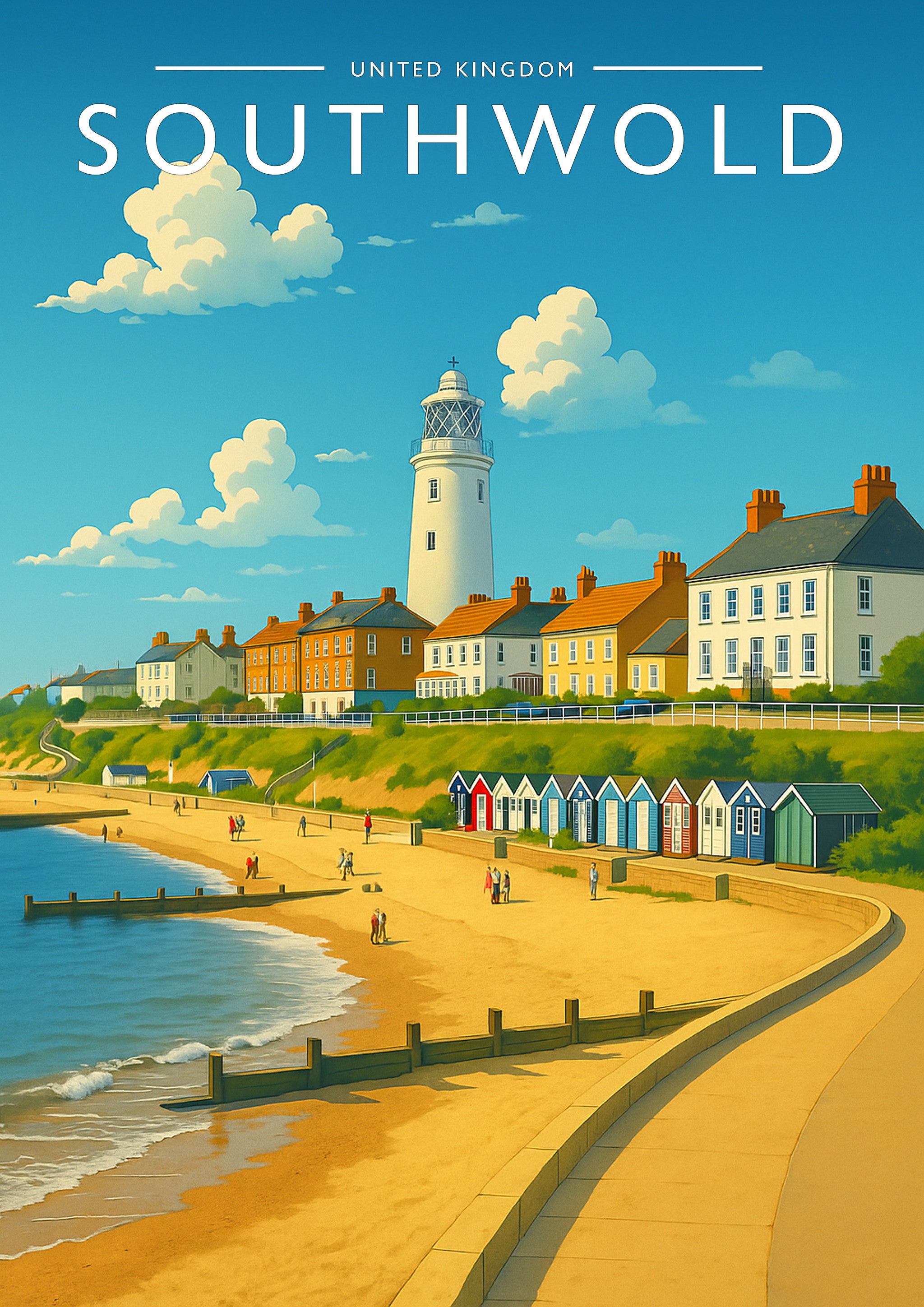 Southwold Travel Poster - A4 travel poster print
