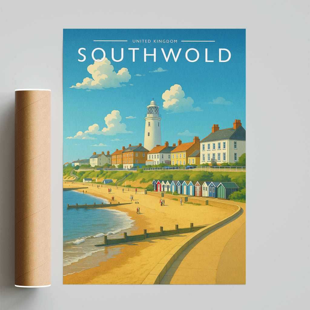 Southwold Travel Poster - fine art print with shipping tube