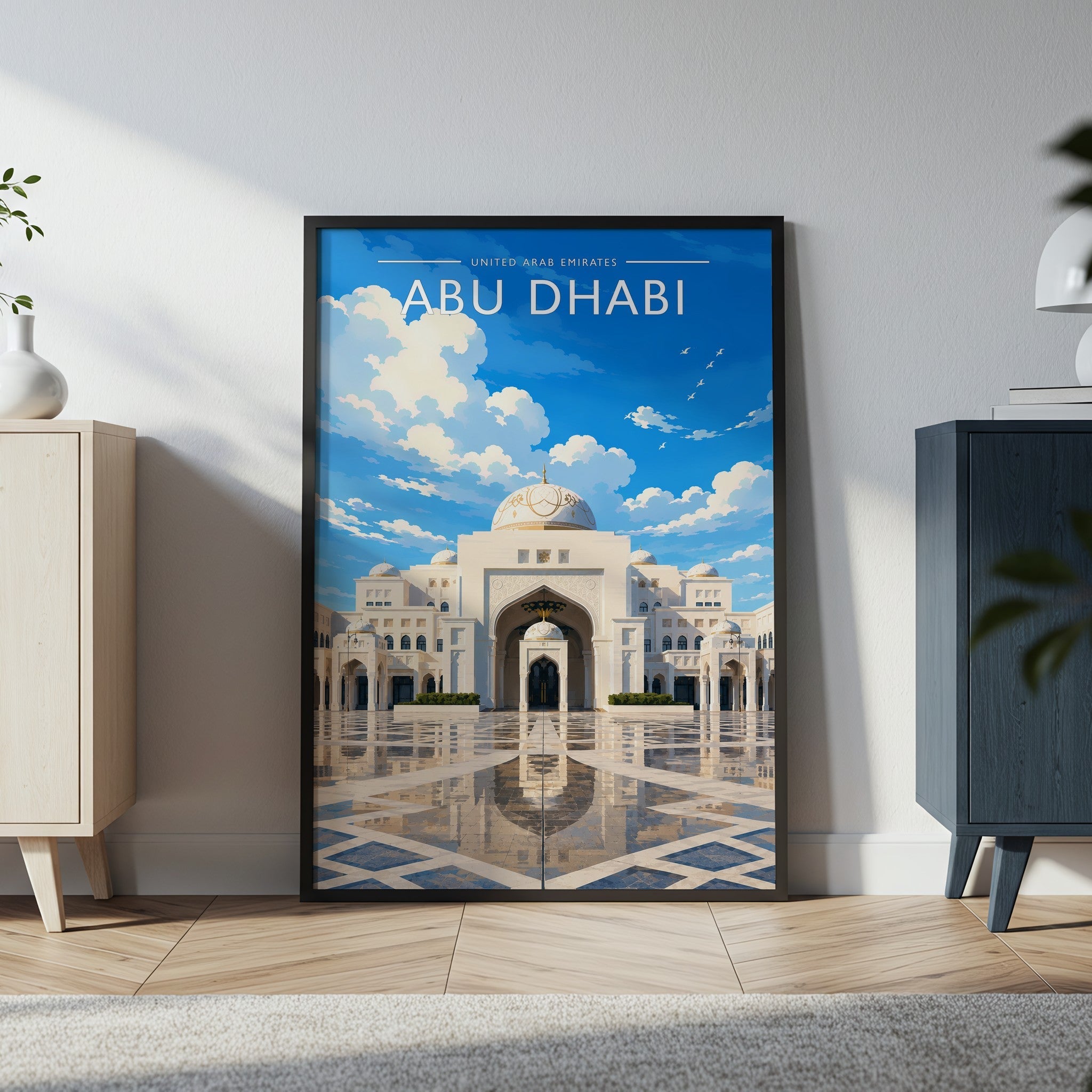 Abu Dhabi #3 Travel Poster in a black frame