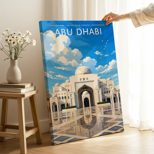 Abu Dhabi #3 Travel Poster as a gallery-wrapped canvas