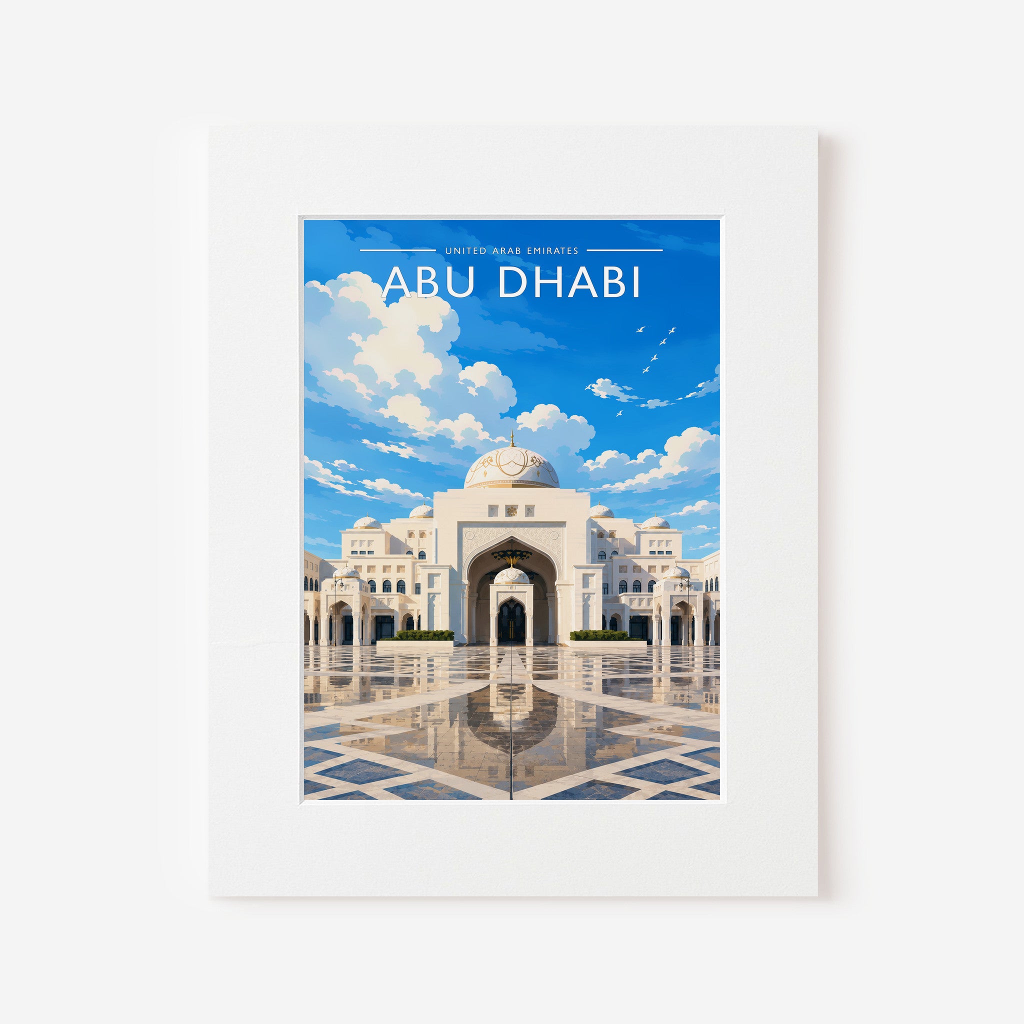 Abu Dhabi #3 Travel Poster in a white mount