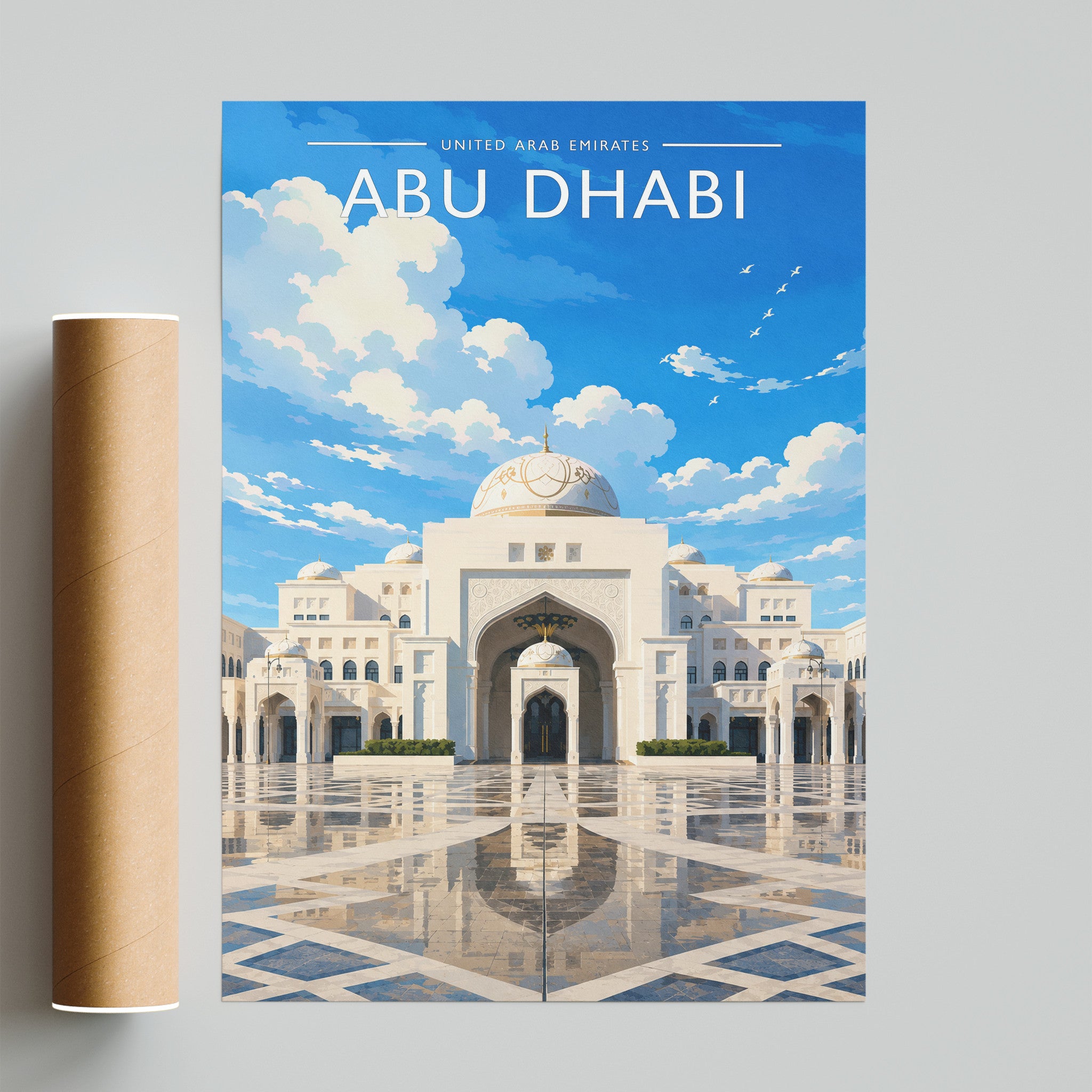 Abu Dhabi #3 Travel Poster - fine art print with shipping tube
