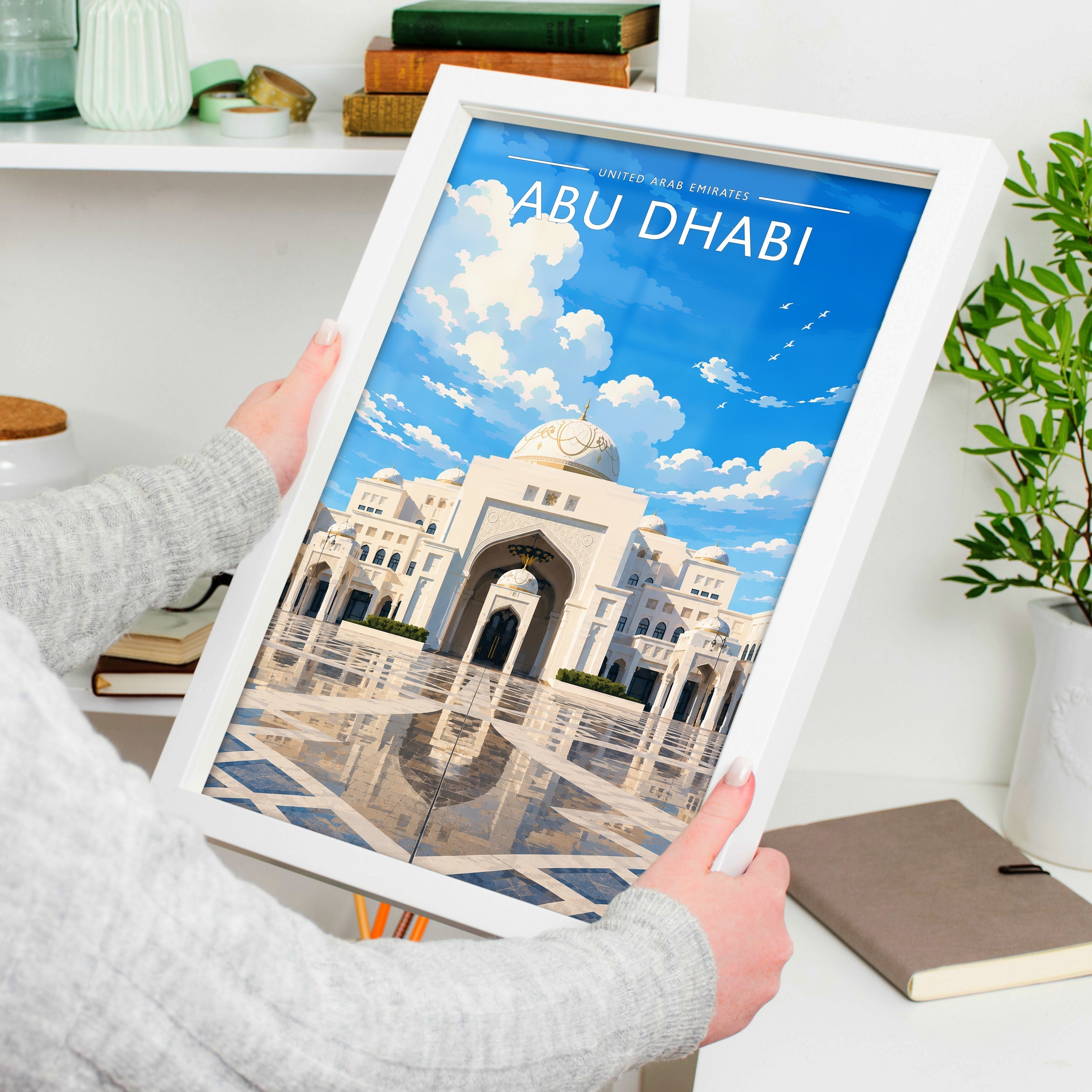 Abu Dhabi #3 Travel Poster held in a white frame