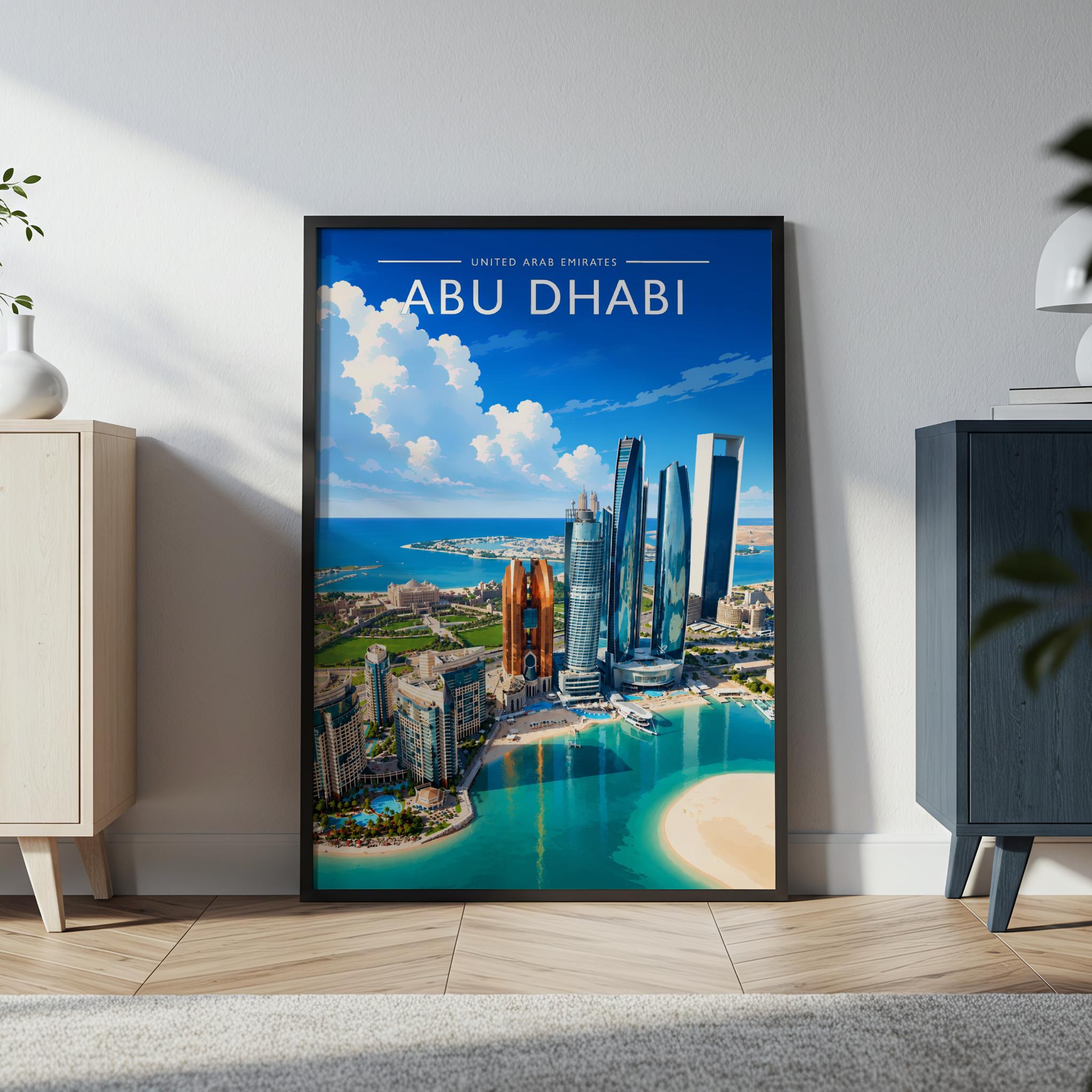 Abu Dhabi #4 Travel Poster in a black frame