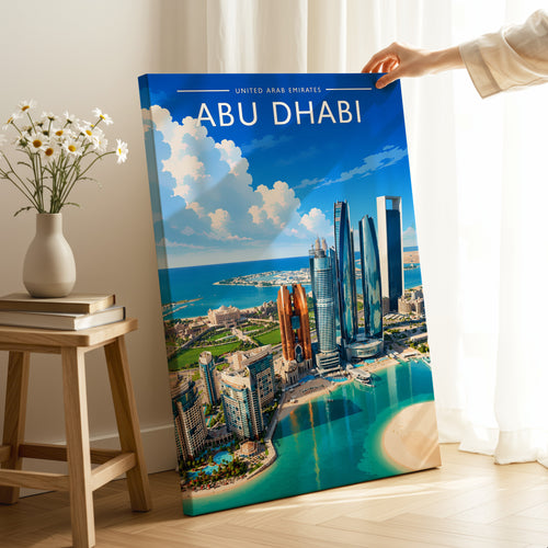 Abu Dhabi #4 Travel Poster as a gallery-wrapped canvas