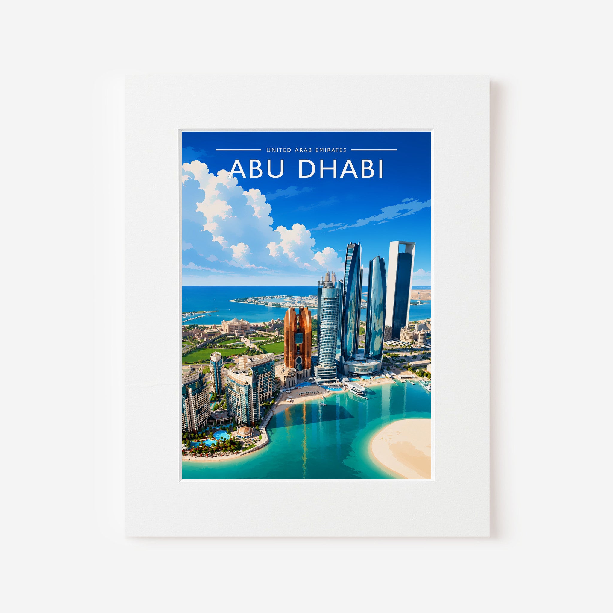 Abu Dhabi #4 Travel Poster in a white mount