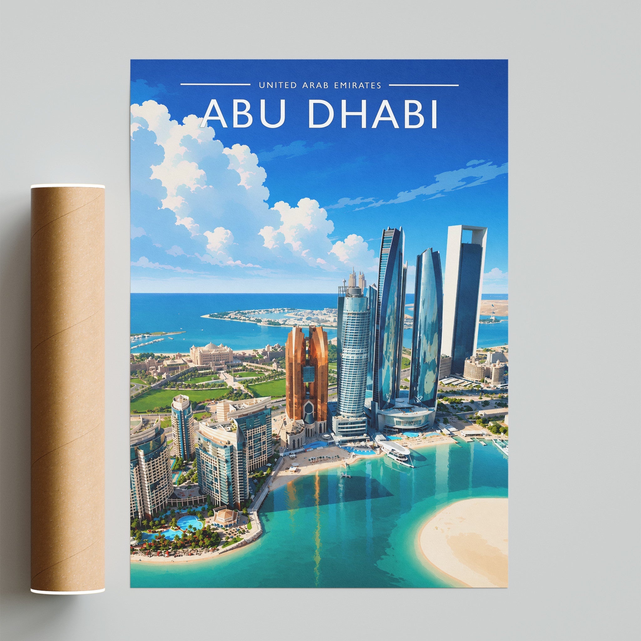 Abu Dhabi #4 Travel Poster - fine art print with shipping tube