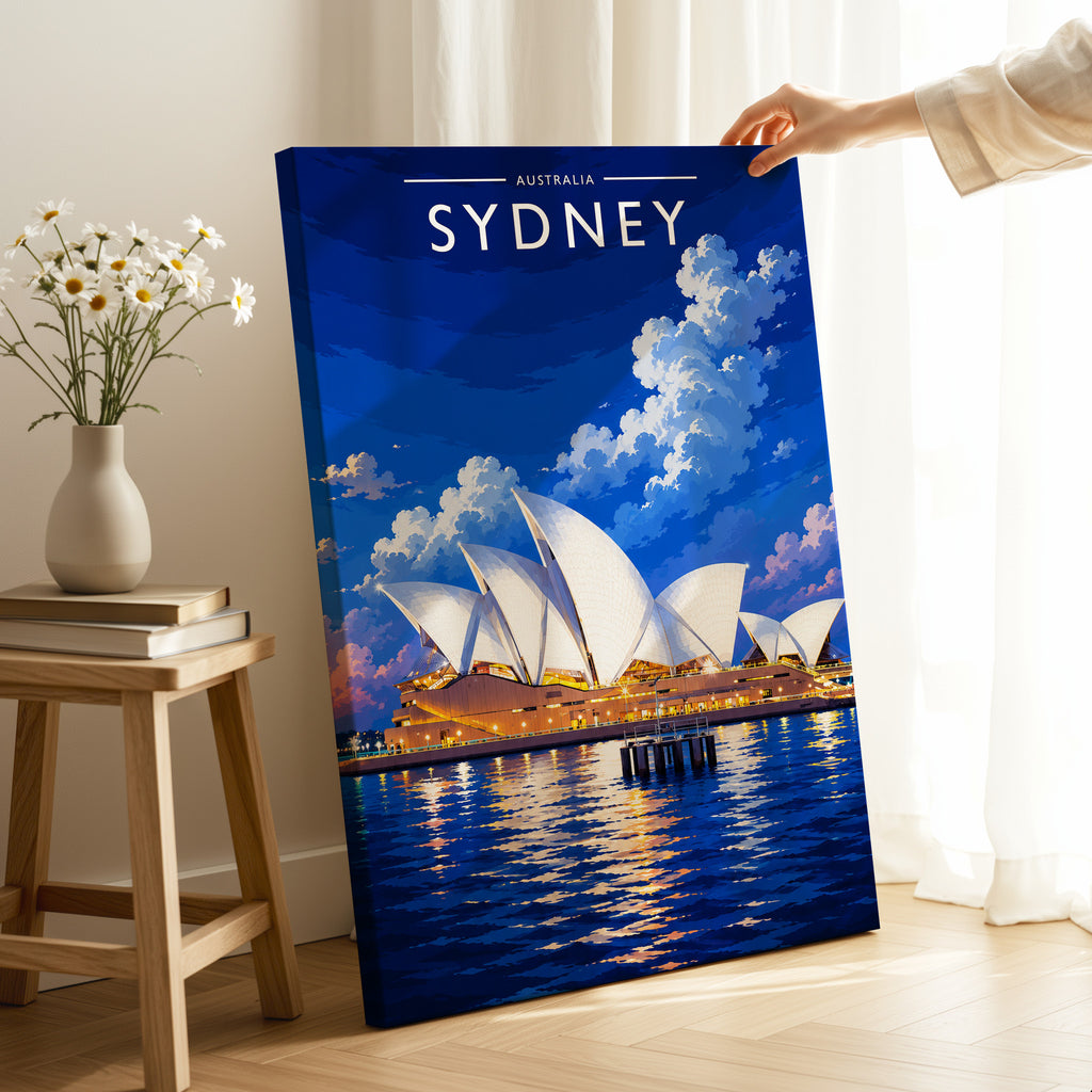Sydney Travel Poster as a gallery-wrapped canvas