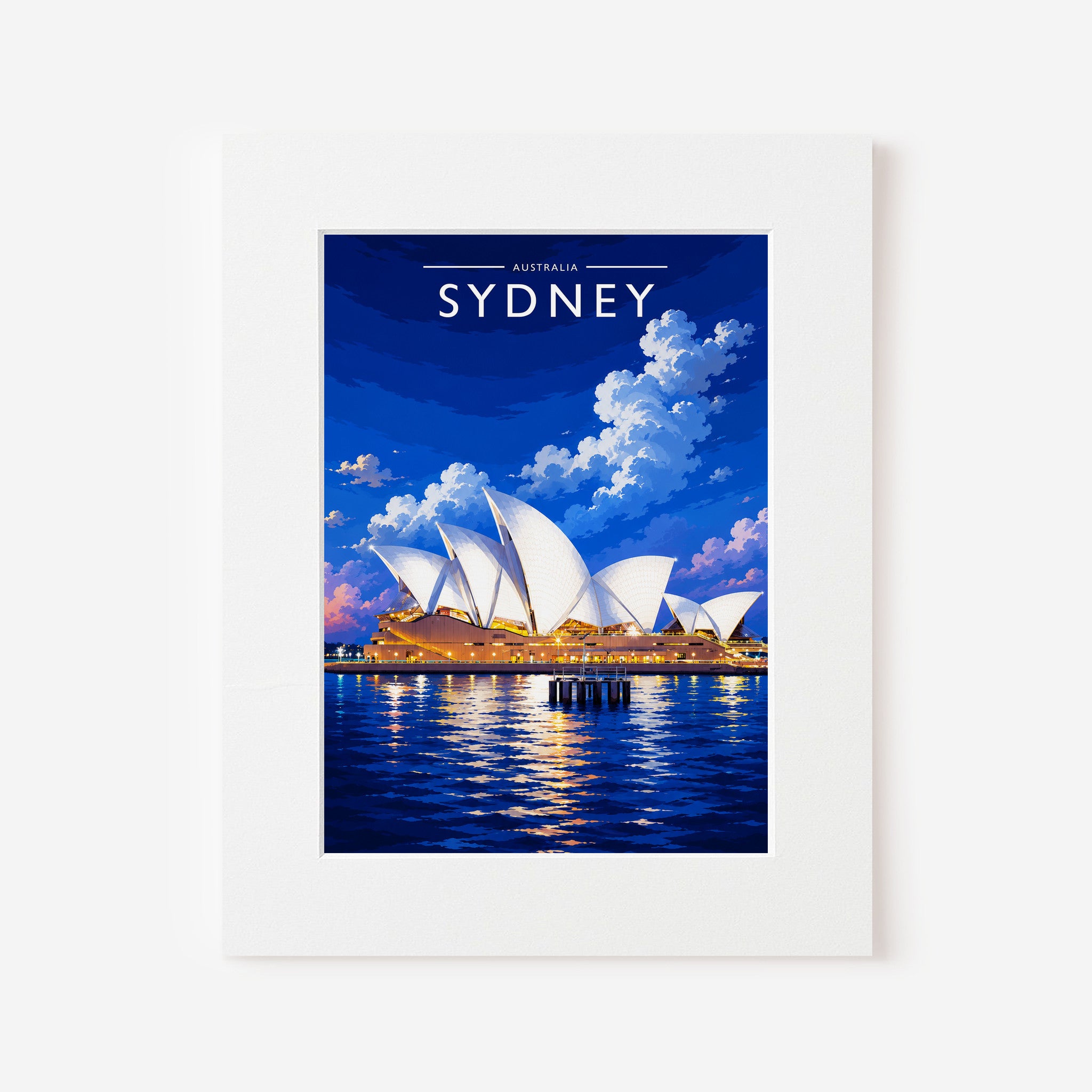 Sydney Travel Poster in a white mount