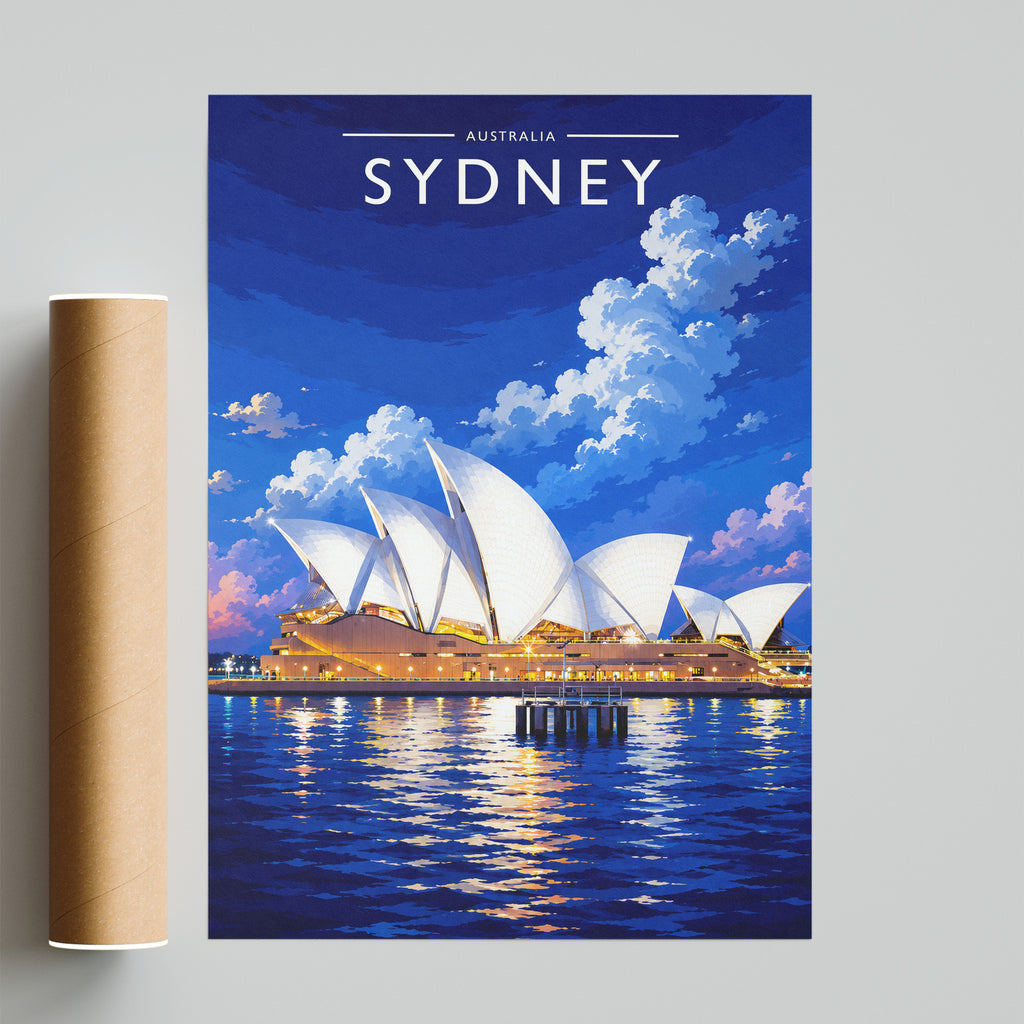 Sydney Travel Poster - fine art print with shipping tube