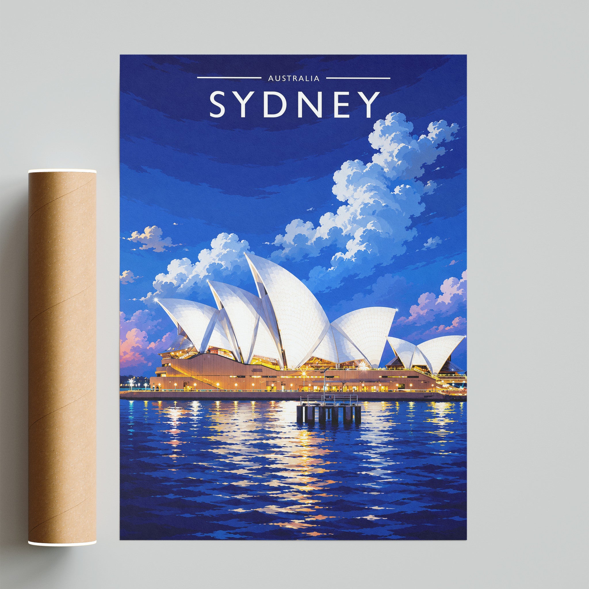 Sydney Travel Poster - fine art print with shipping tube