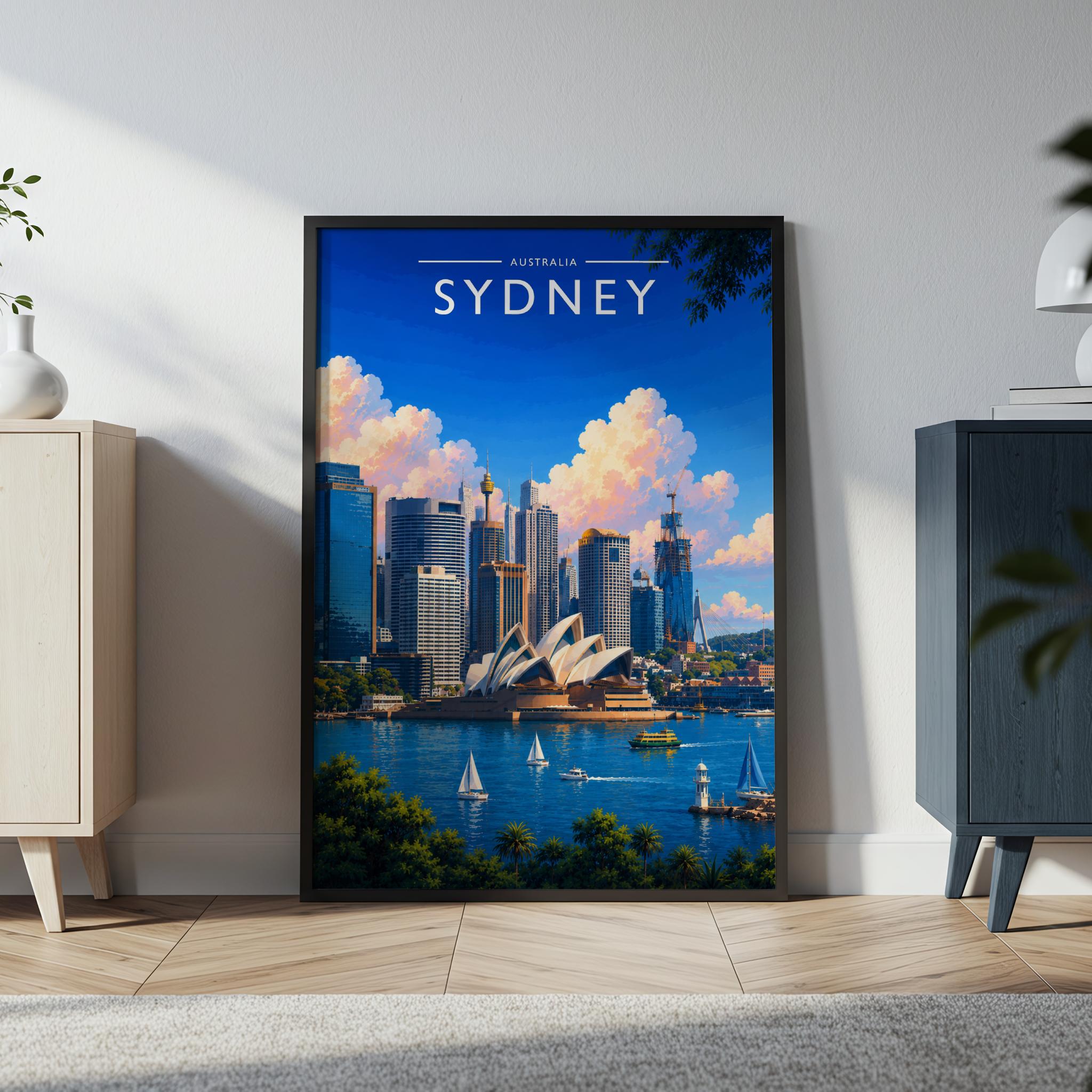 Sydney #2 Travel Poster in a black frame