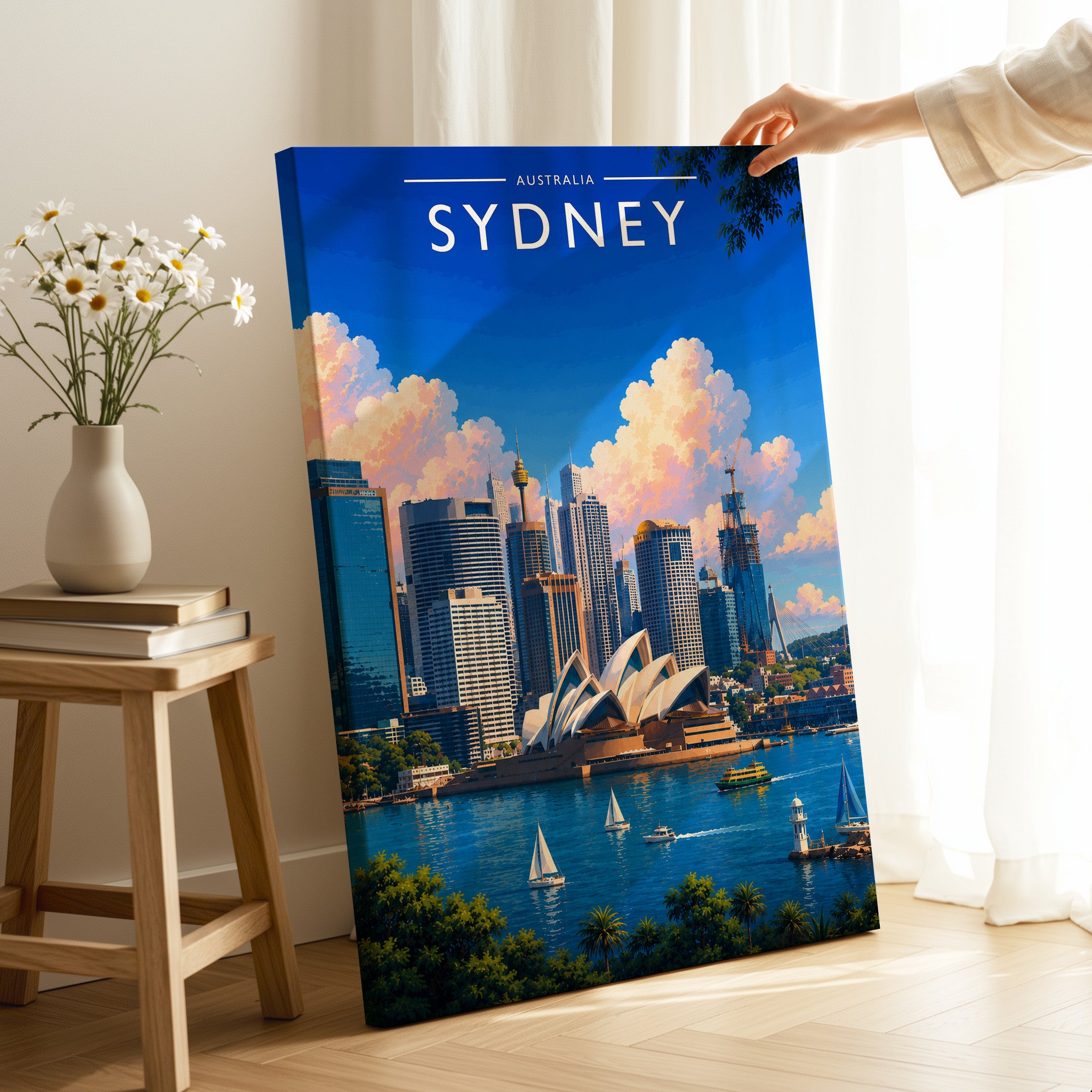 Sydney #2 Travel Poster as a gallery-wrapped canvas