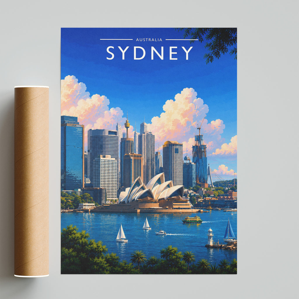 Sydney #2 Travel Poster - fine art print with shipping tube