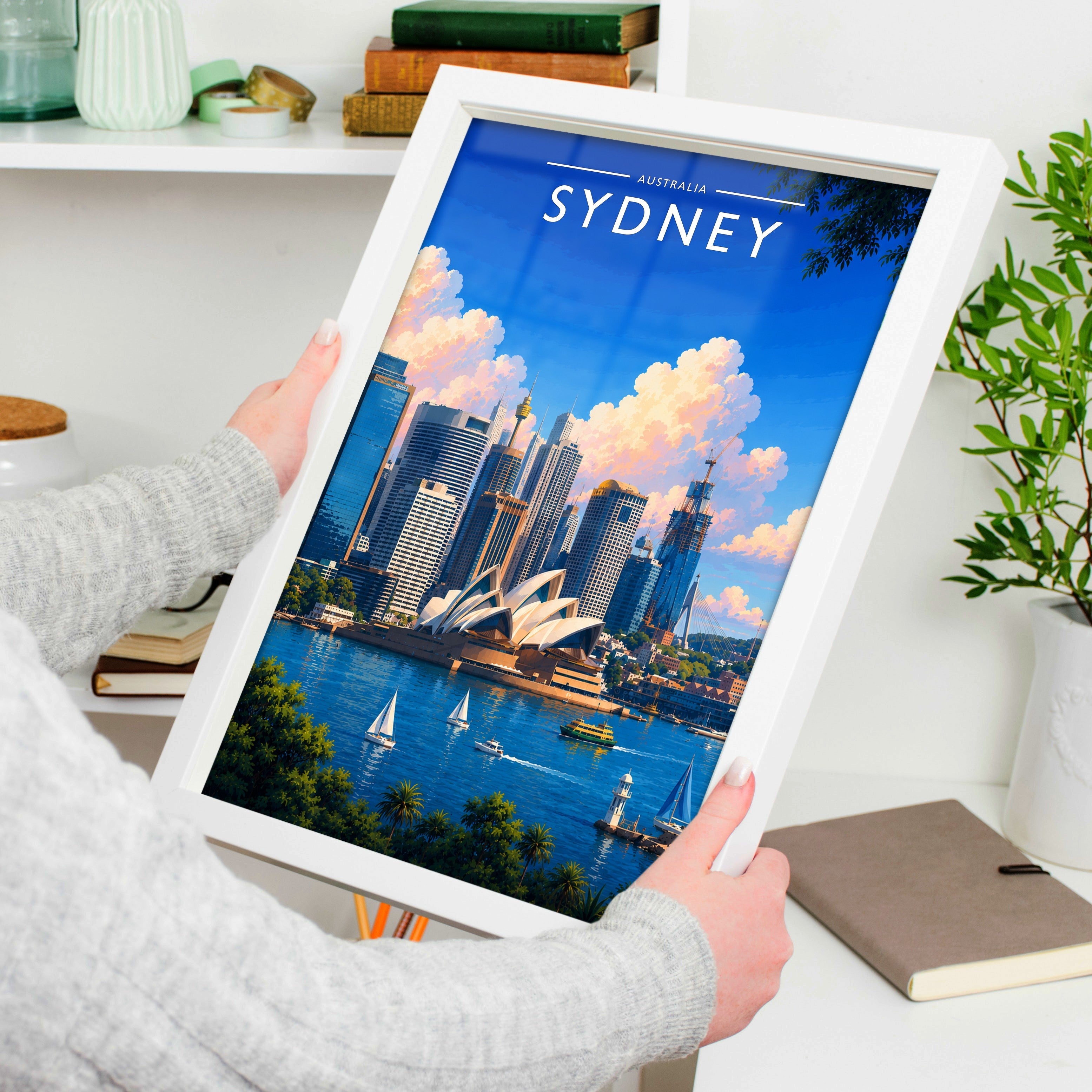 Sydney #2 Travel Poster held in a white frame