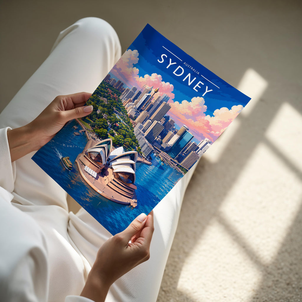 Sydney #3 Travel Poster - A4 print held in hand