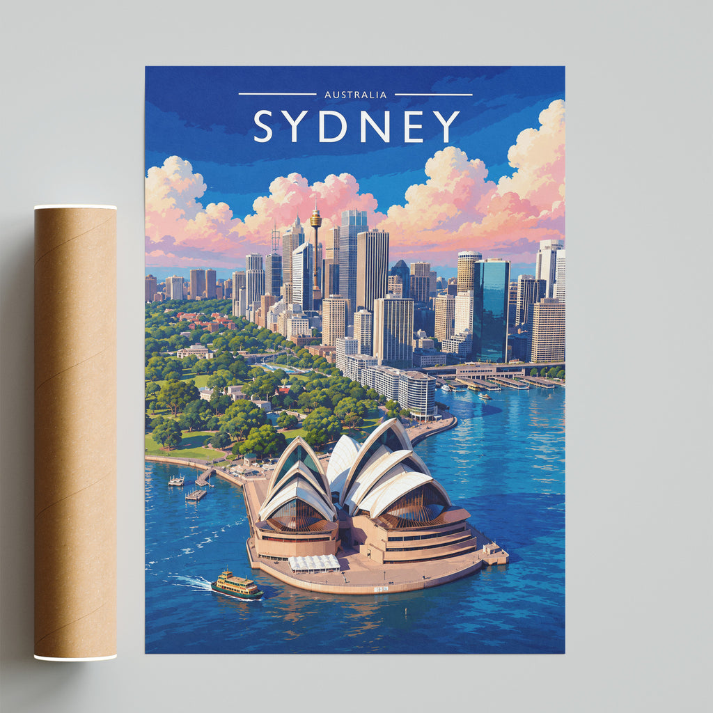 Sydney #3 Travel Poster - fine art print with shipping tube