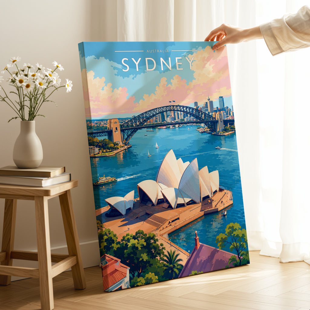 Sydney #4 Travel Poster as a gallery-wrapped canvas