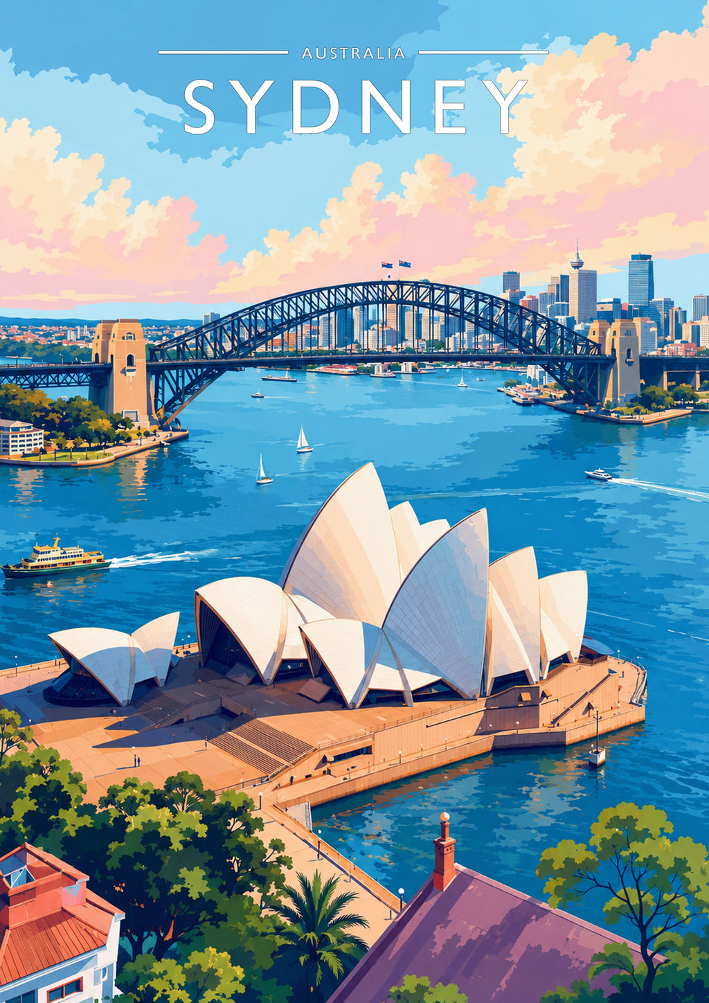 Sydney #4 Travel Poster - A4 travel poster print
