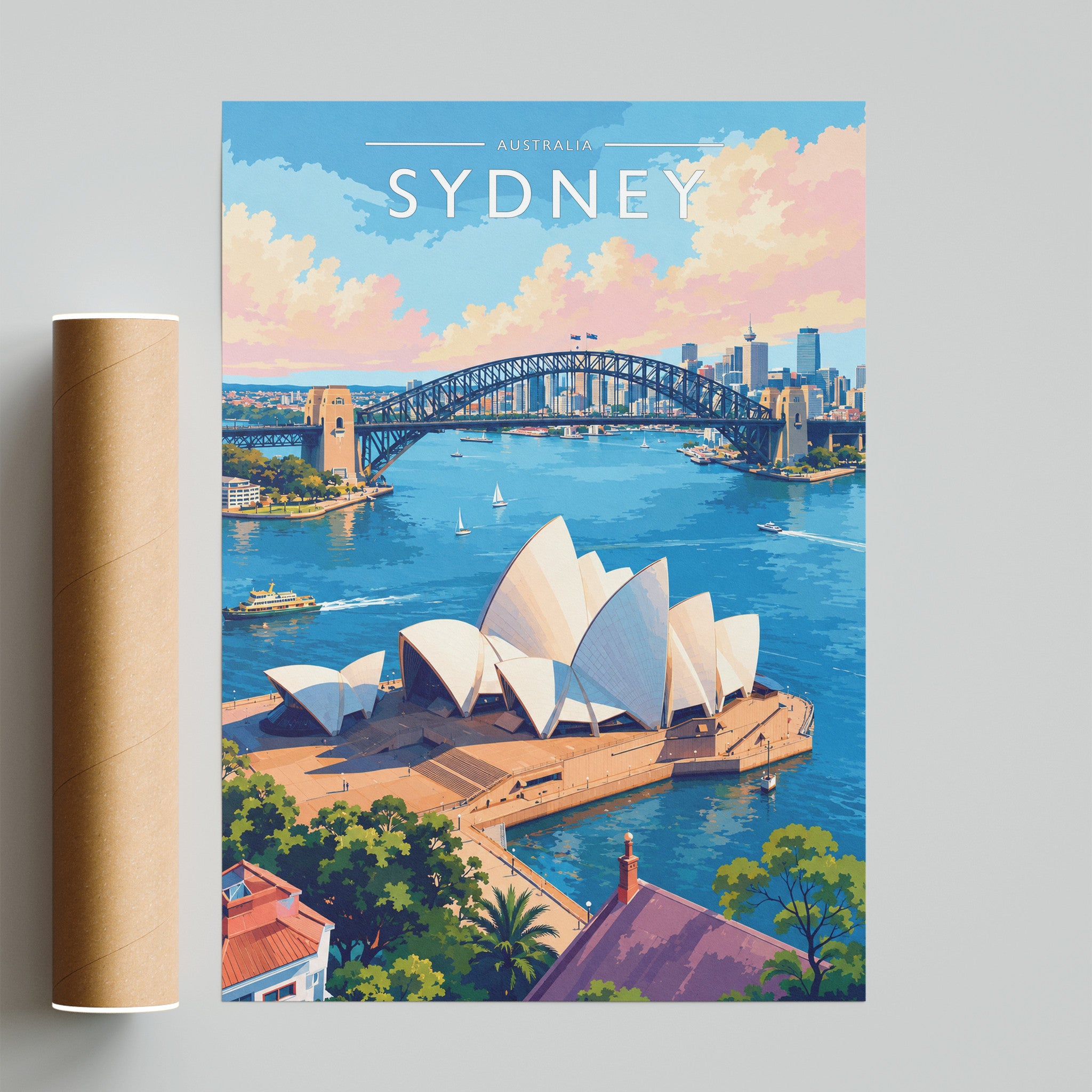 Sydney #4 Travel Poster - fine art print with shipping tube