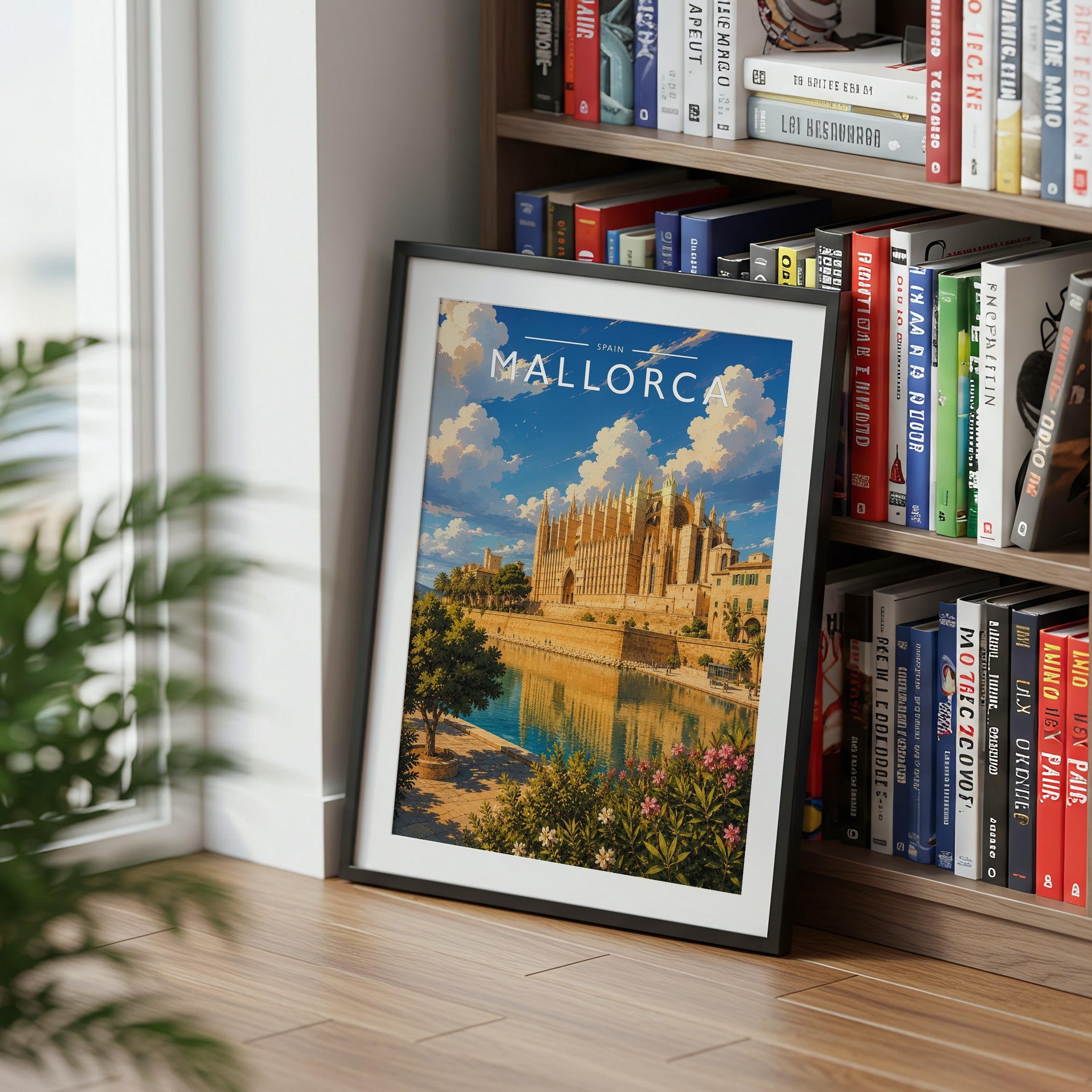 Mallorca #2 Travel Poster mounted in a black frame
