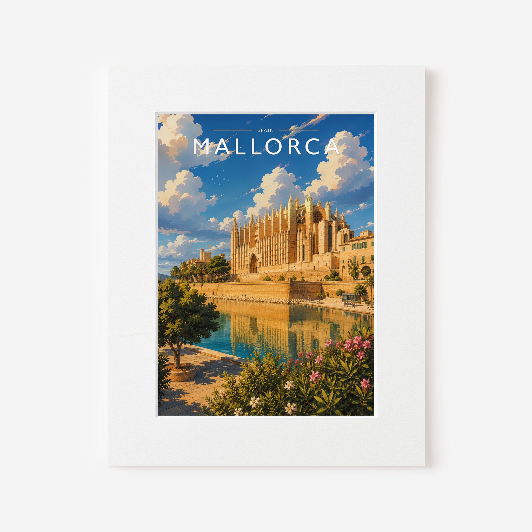 Mallorca #2 Travel Poster in a white mount