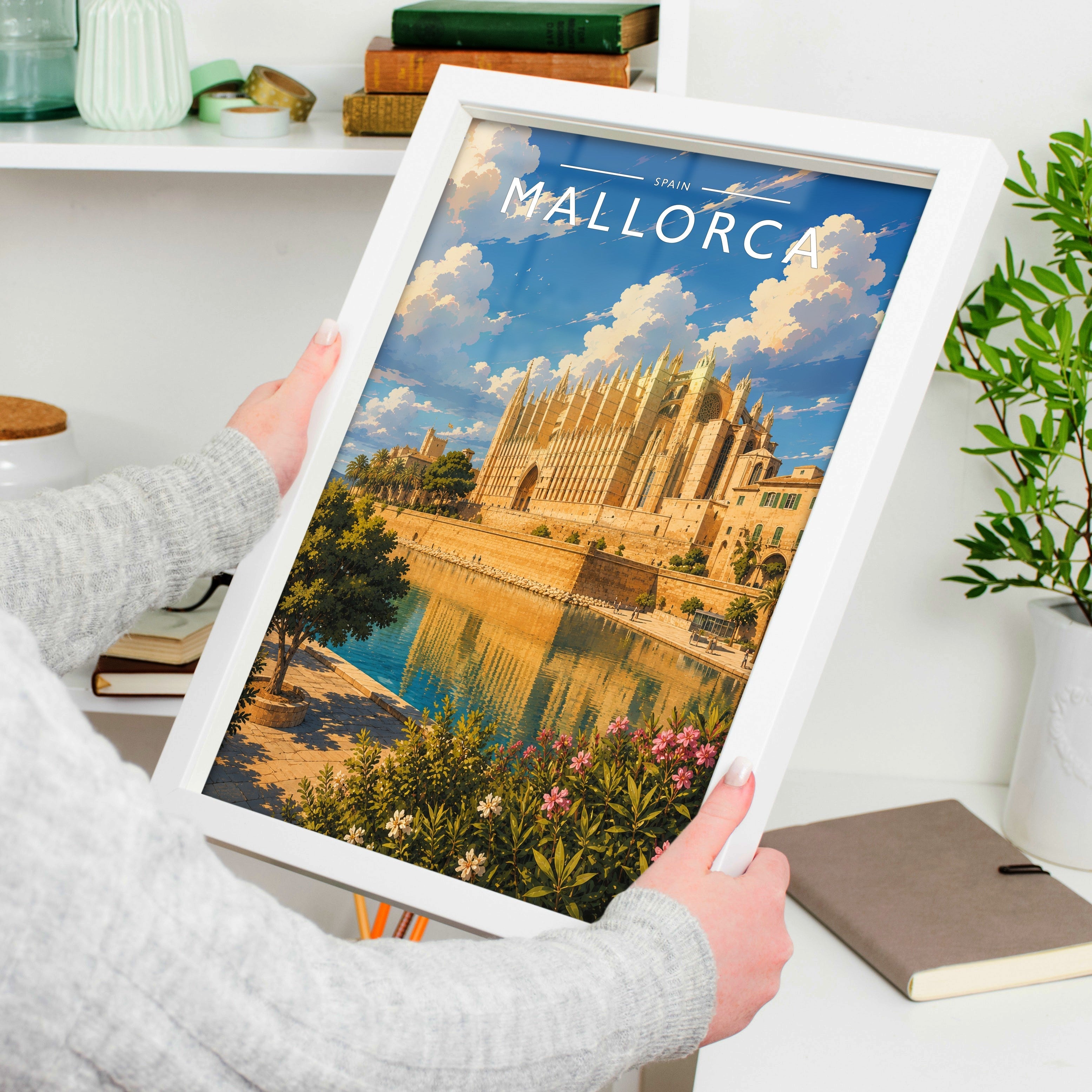 Mallorca #2 Travel Poster held in a white frame