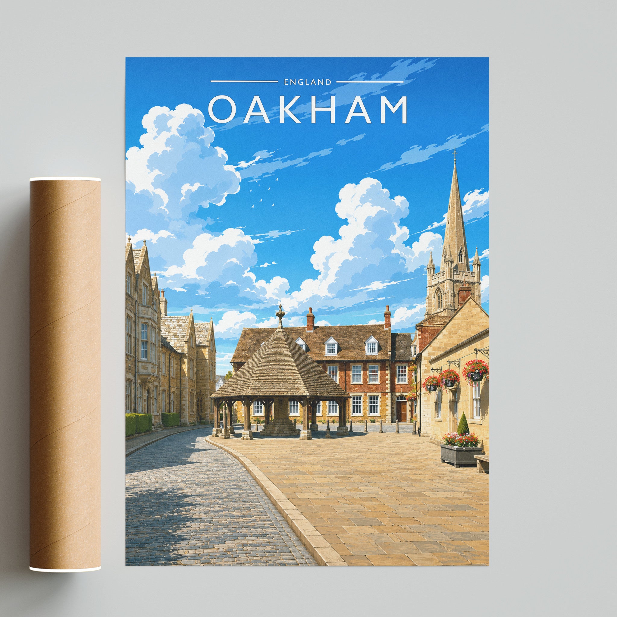 Oakham Travel Poster - fine art print with shipping tube