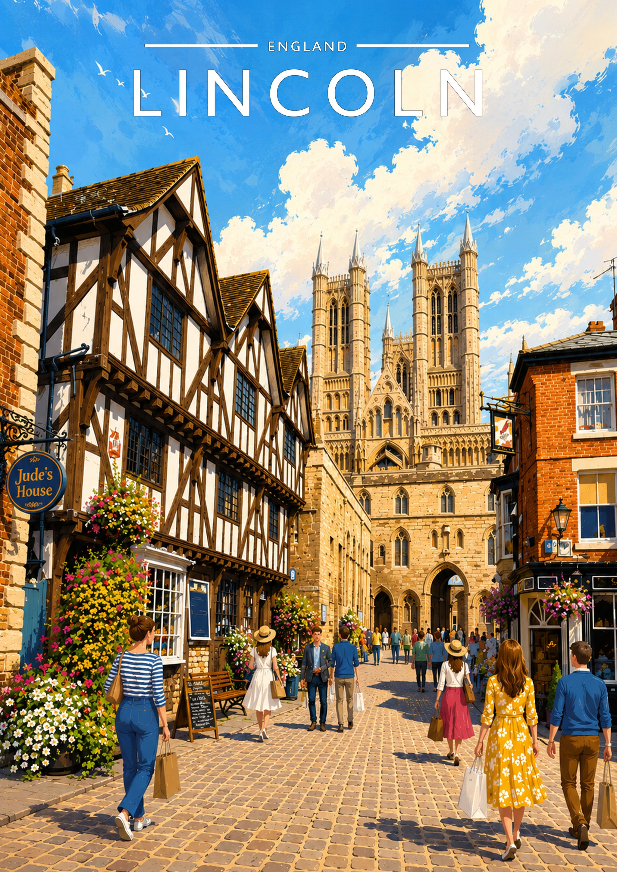 Lincoln Travel Poster - A4 travel poster print