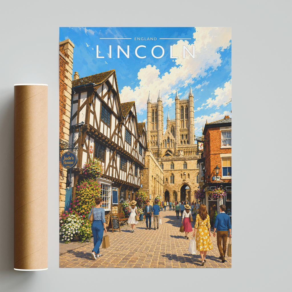 Lincoln Travel Poster - fine art print with shipping tube