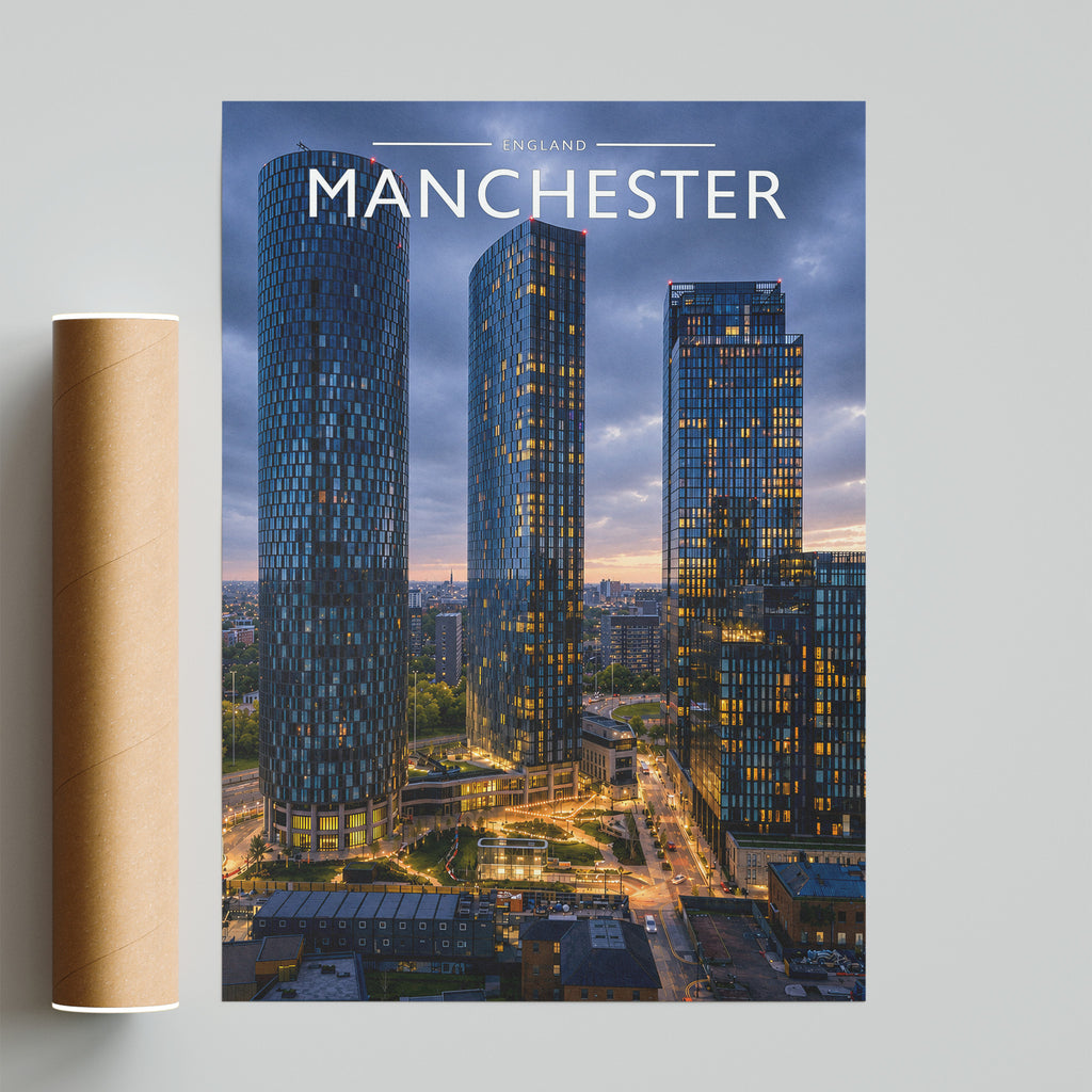 Manchester Travel Poster - fine art print with shipping tube