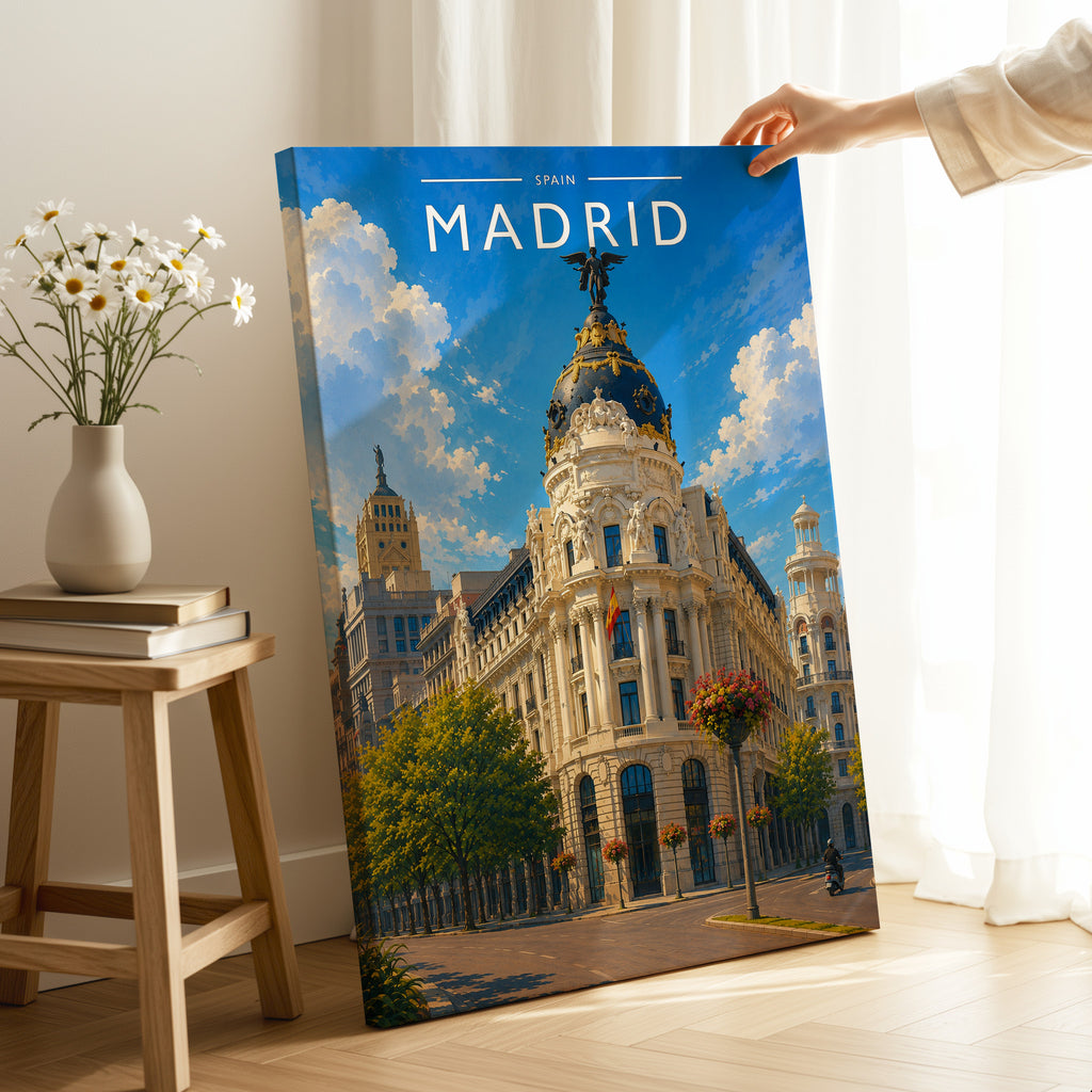 Madrid #2 Travel Poster as a gallery-wrapped canvas