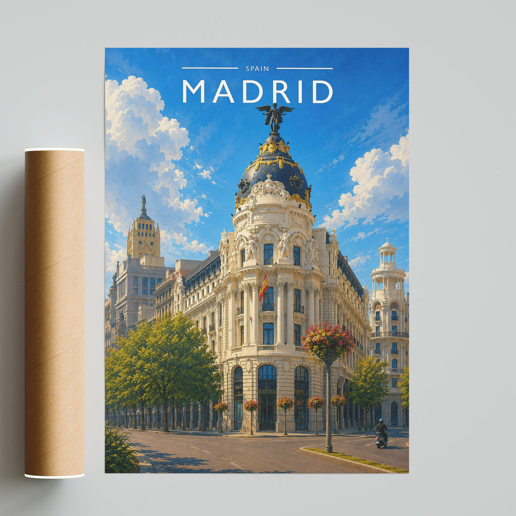 Madrid #2 Travel Poster - fine art print with shipping tube