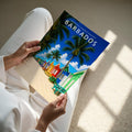 Barbados #5 Travel Poster - A4 print held in hand