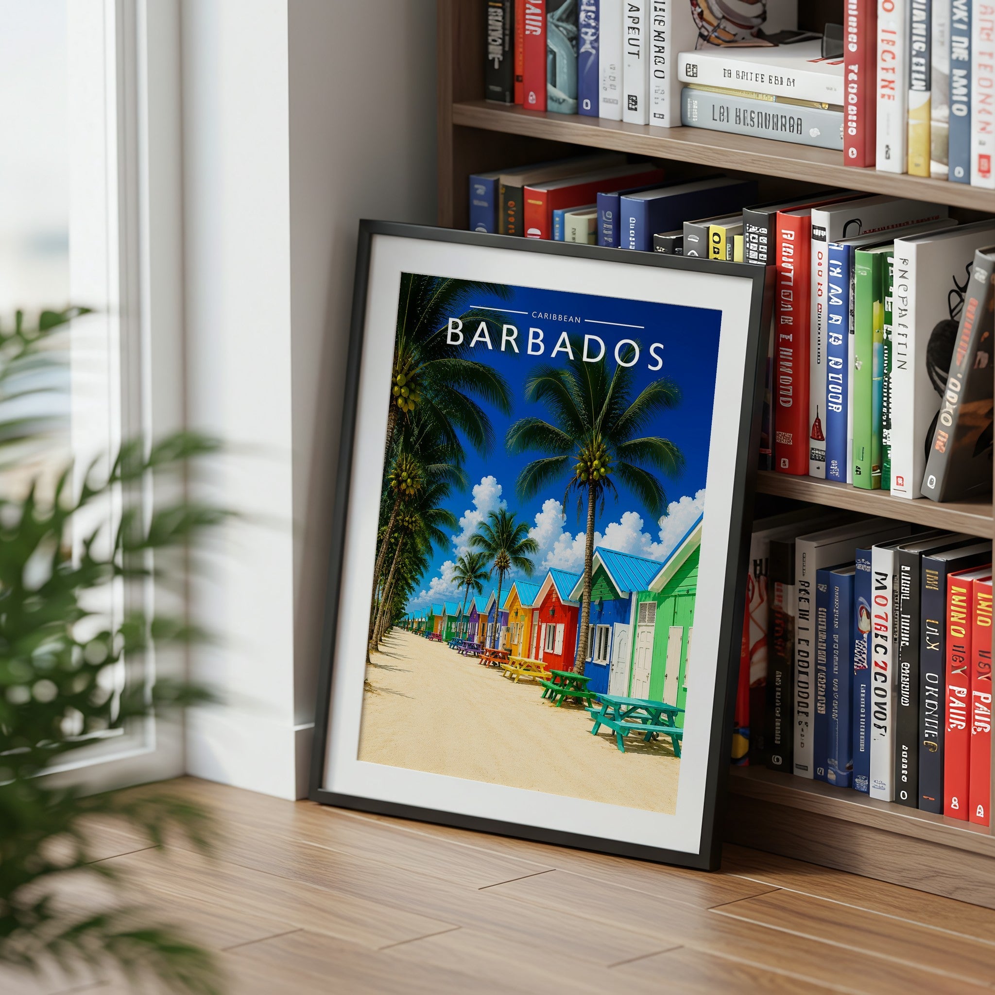Barbados #5 Travel Poster mounted in a black frame