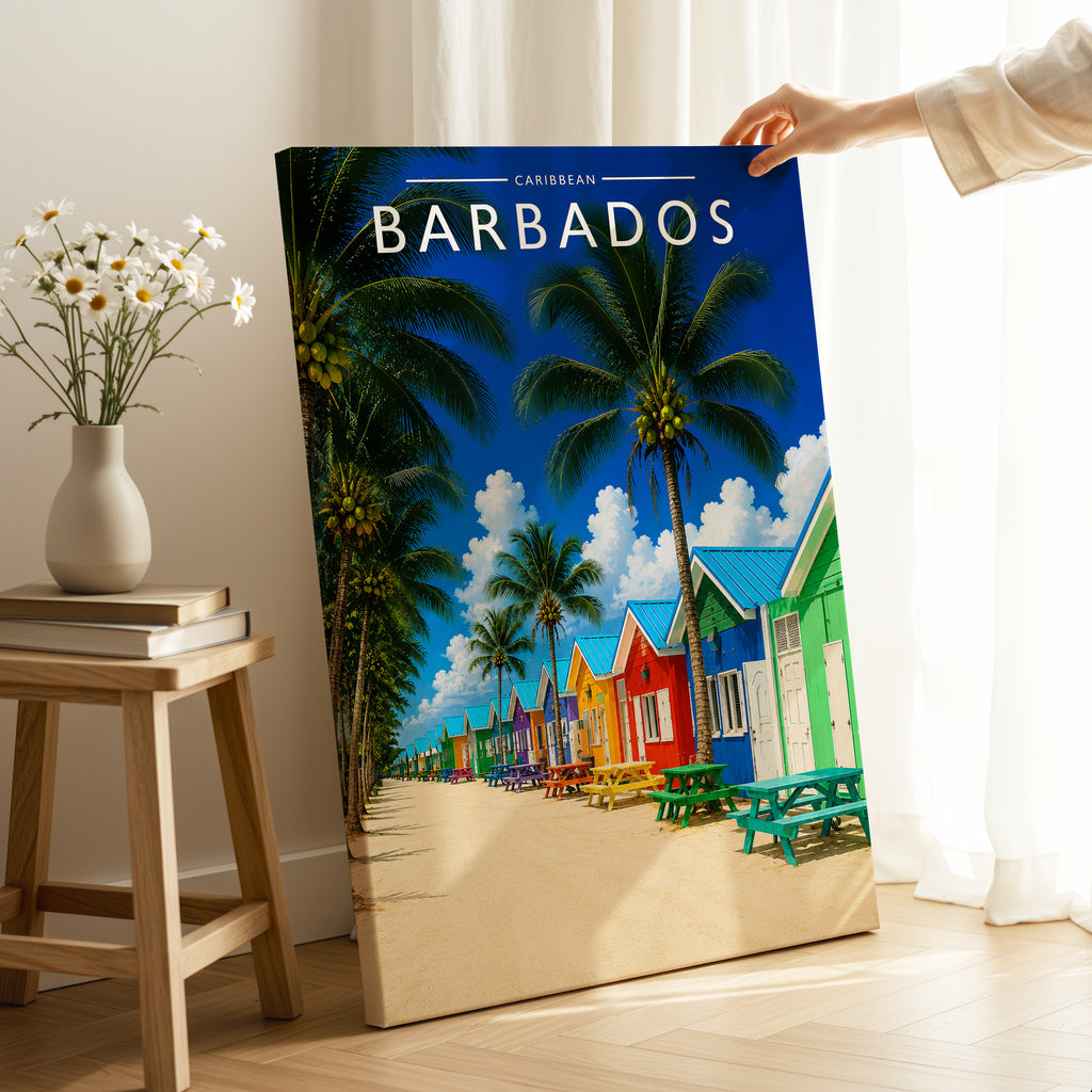 Barbados #5 Travel Poster as a gallery-wrapped canvas