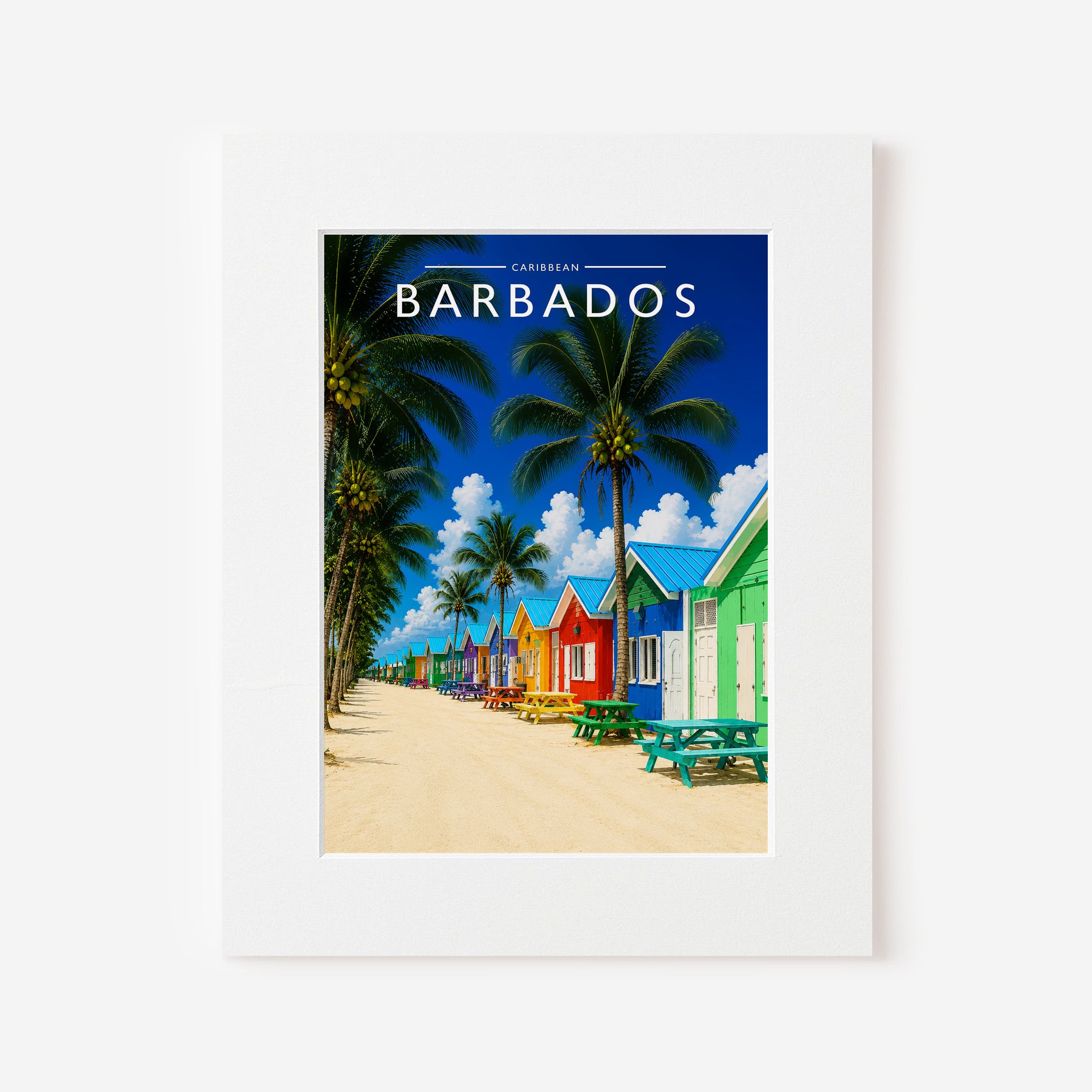 Barbados #5 Travel Poster in a white mount