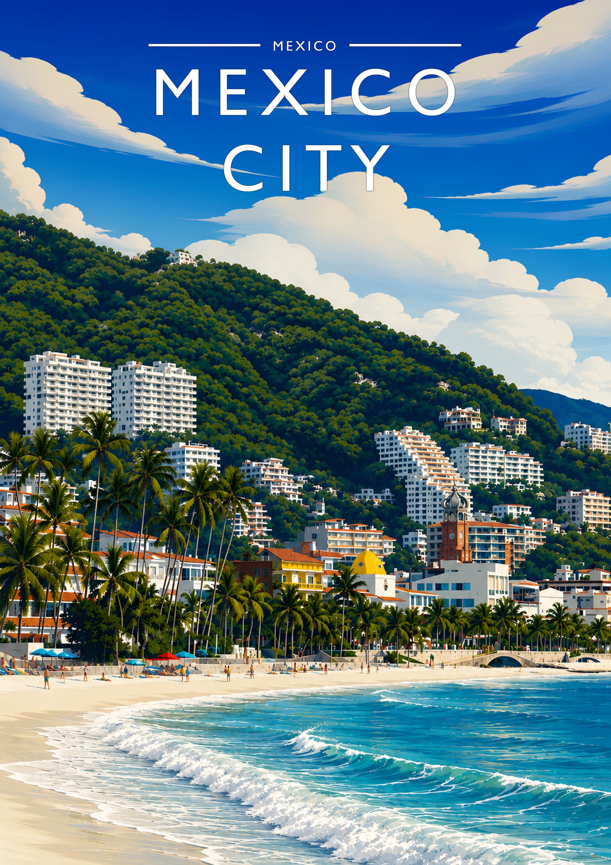 Mexico City #2 Travel Poster - A4 travel poster print