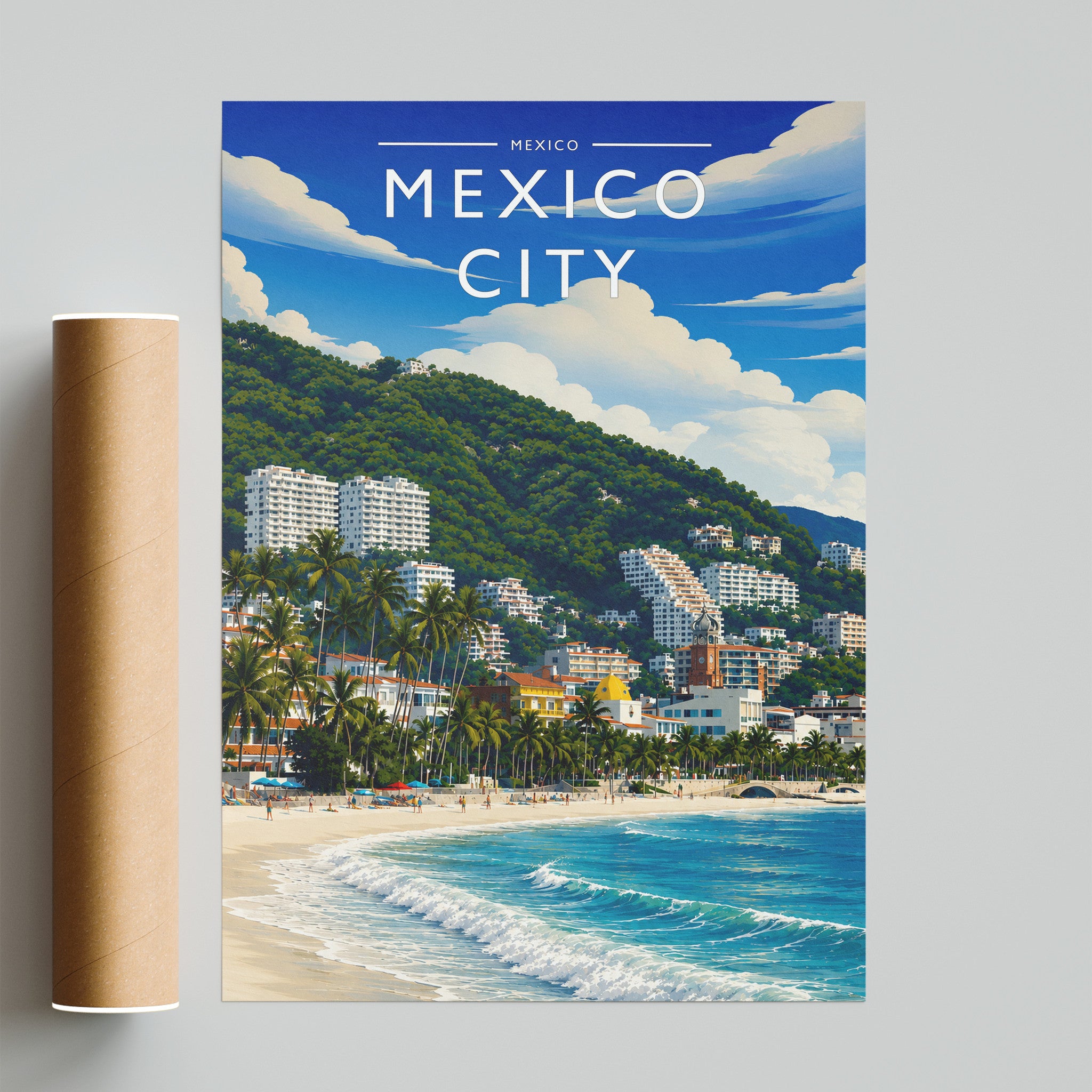 Mexico City #2 Travel Poster - fine art print with shipping tube