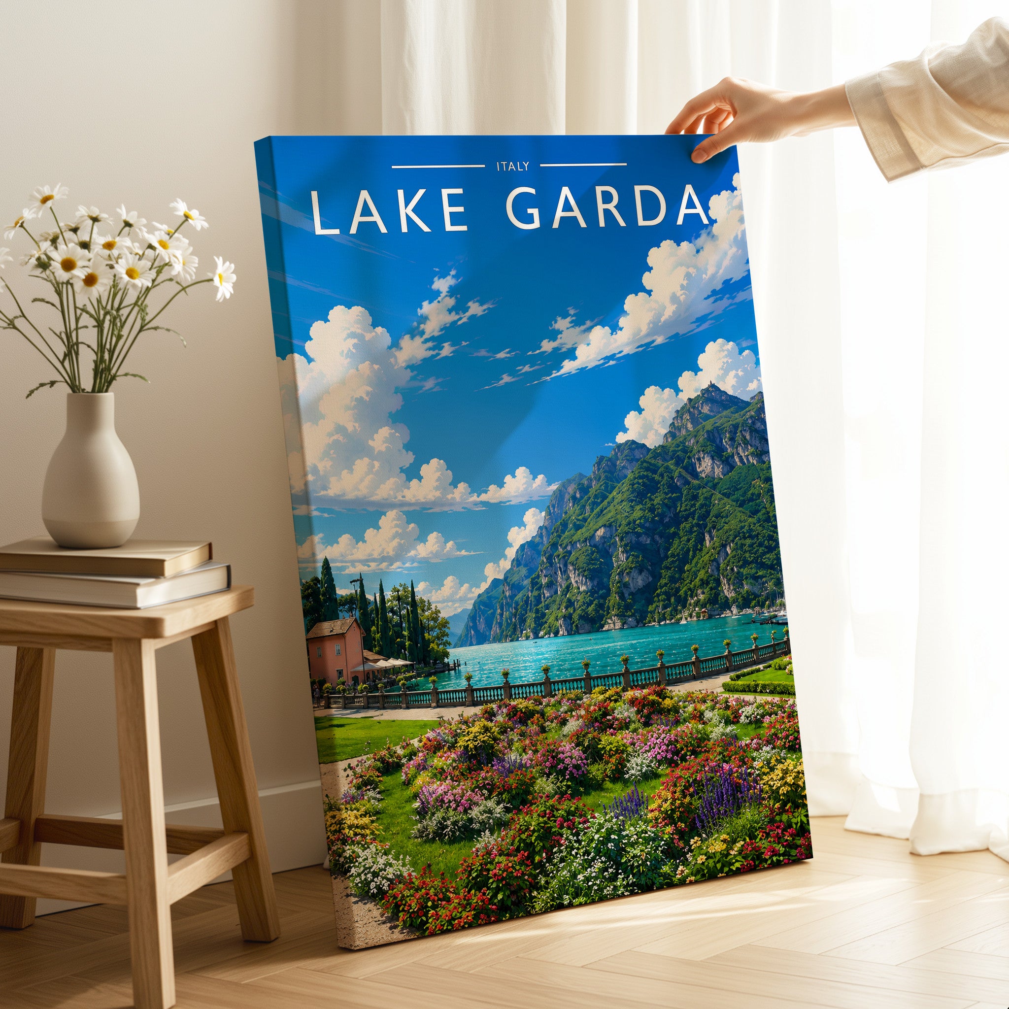 Lake Garda #4 Travel Poster as a gallery-wrapped canvas