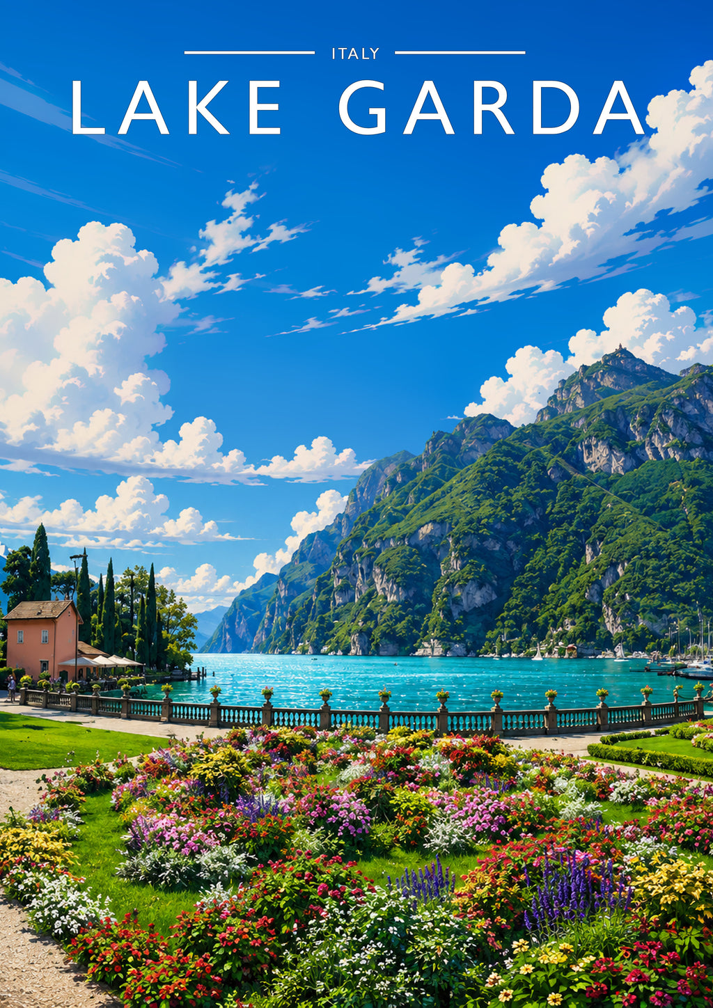 Lake Garda #4 Travel Poster - A4 travel poster print