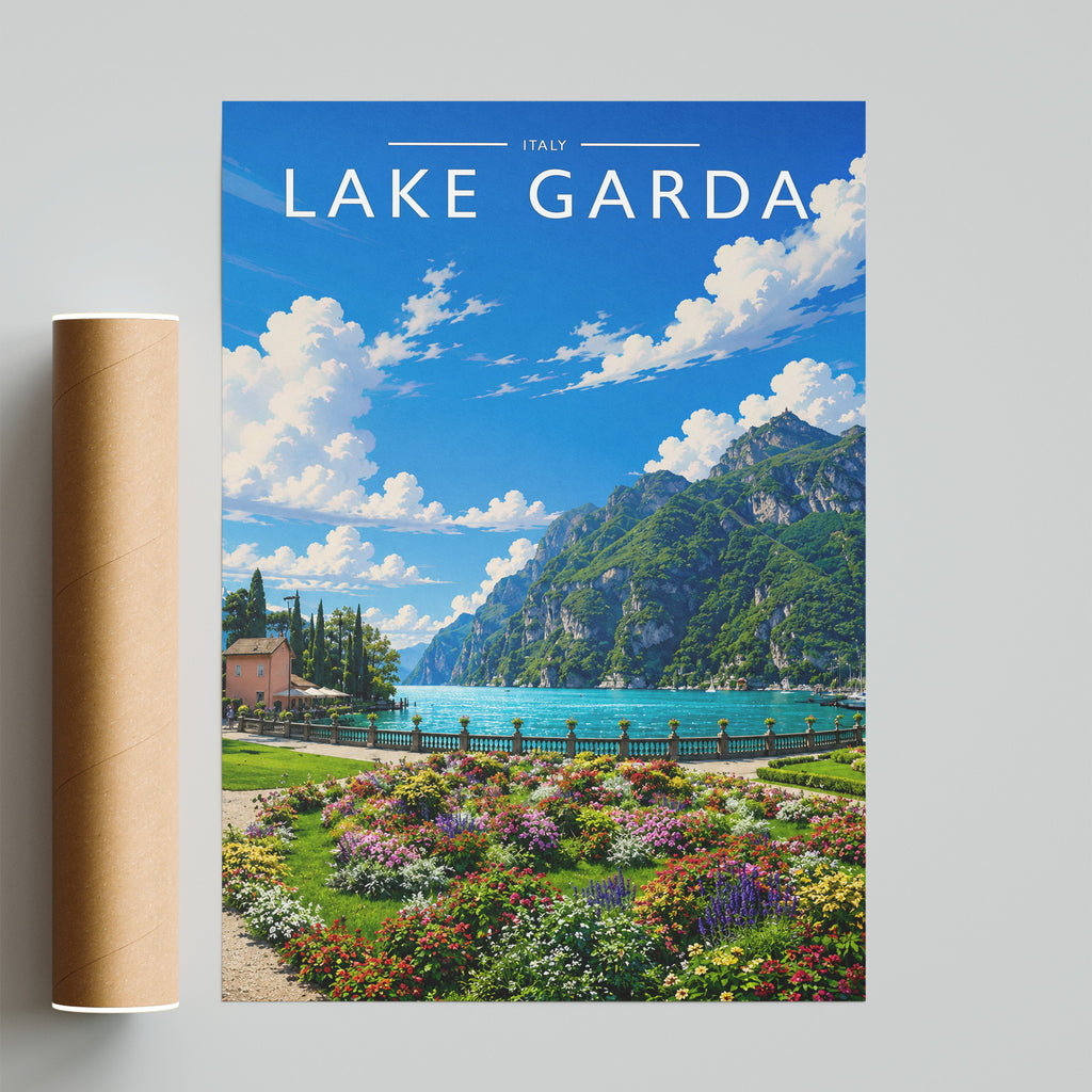 Lake Garda #4 Travel Poster - fine art print with shipping tube