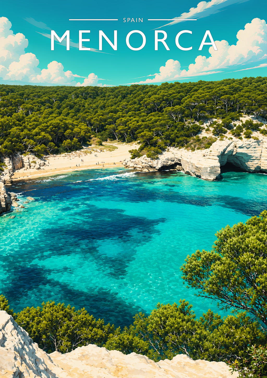 Menorca Travel Poster - A4 travel poster print