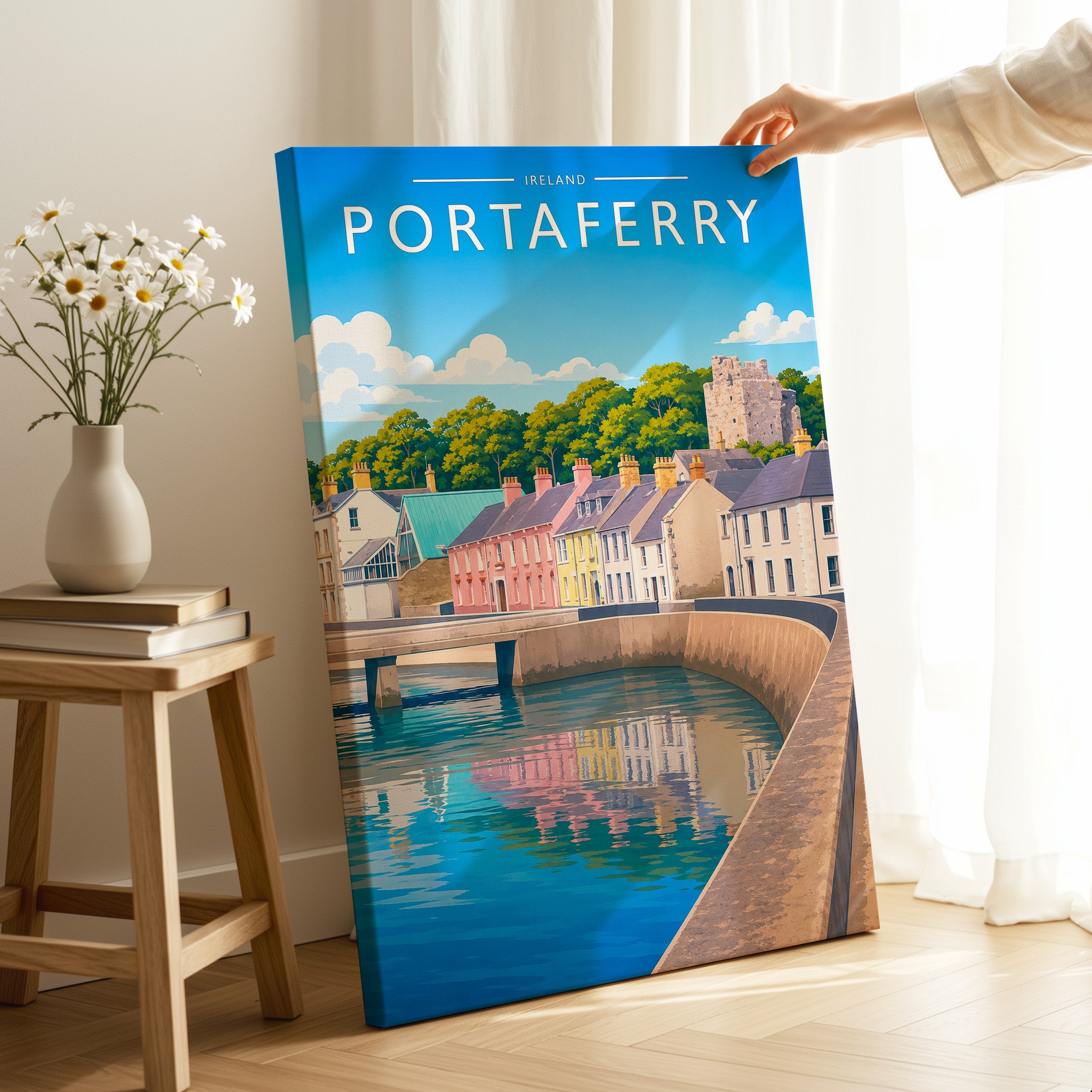 Portaferry #2 Travel Poster as a gallery-wrapped canvas