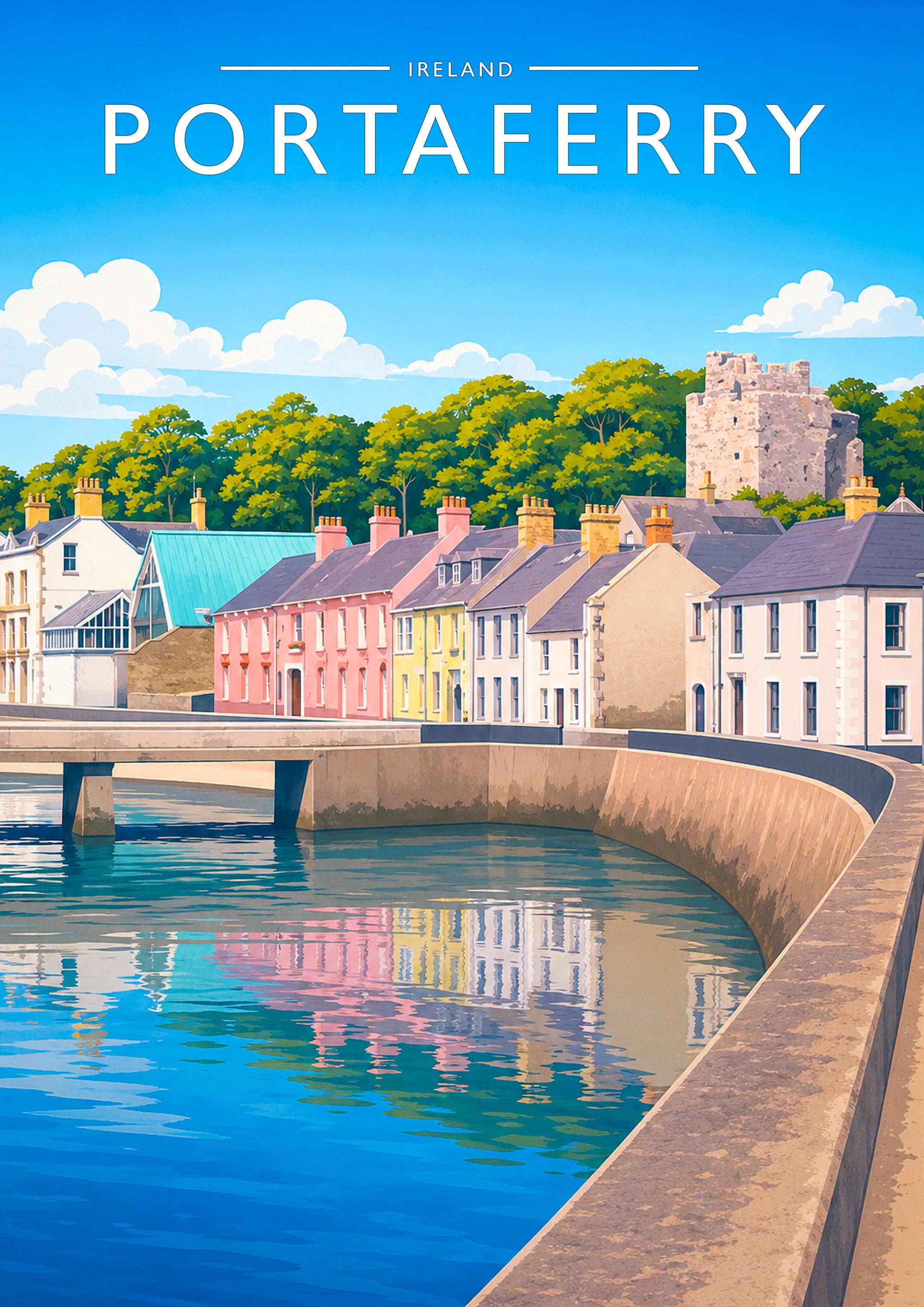 Portaferry #2 Travel Poster - A4 travel poster print